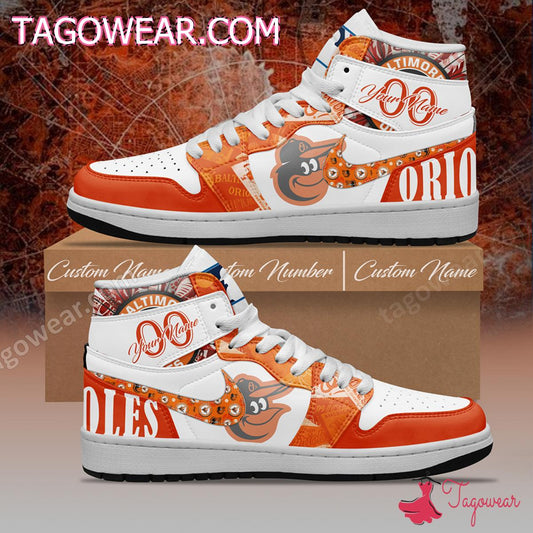 Ideafootwear Baltimore Orioles AJ1 High Sneakers Shoes For Men And Women