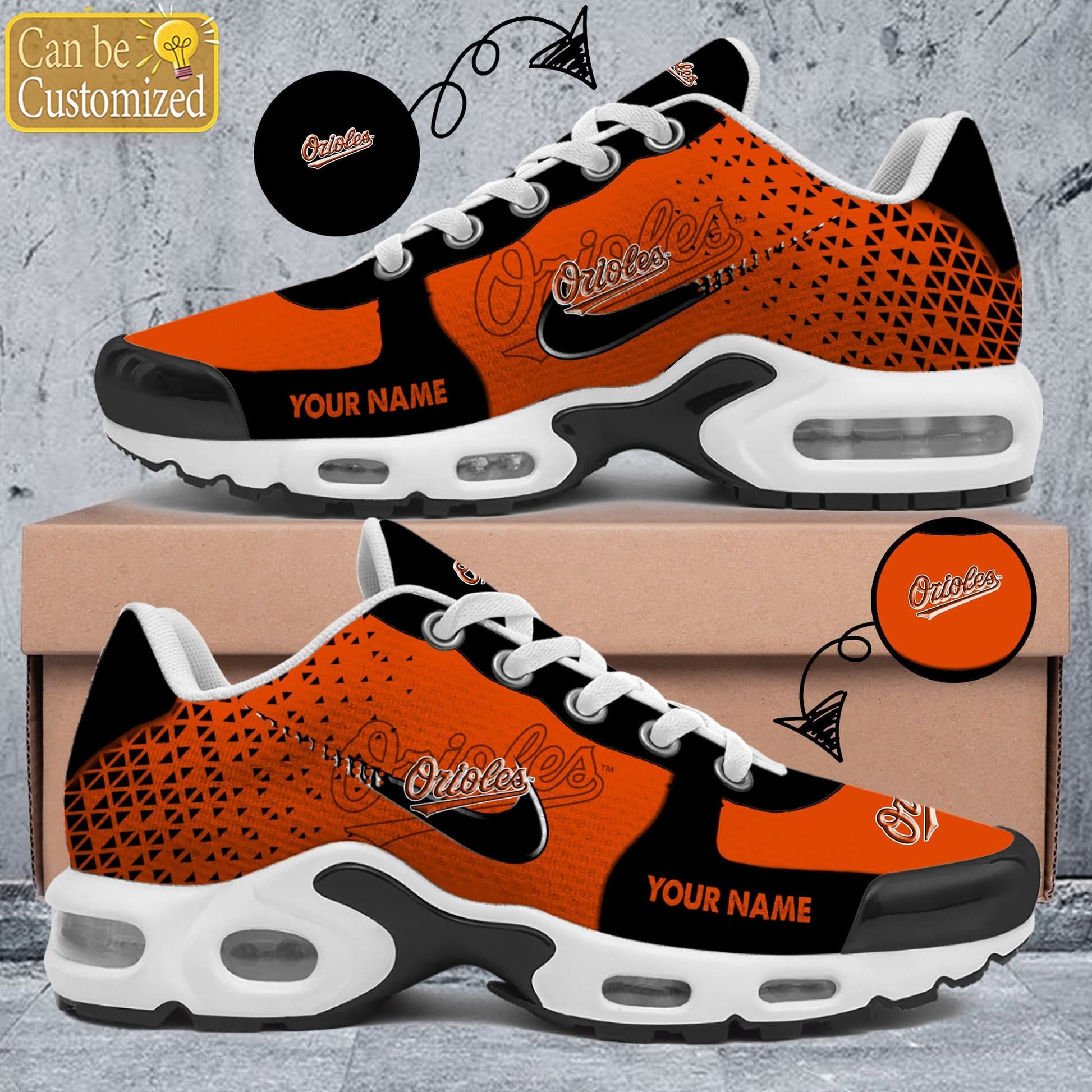 Ideafootwear Baltimore Orioles TN Shoes Sneakers For Men And Women