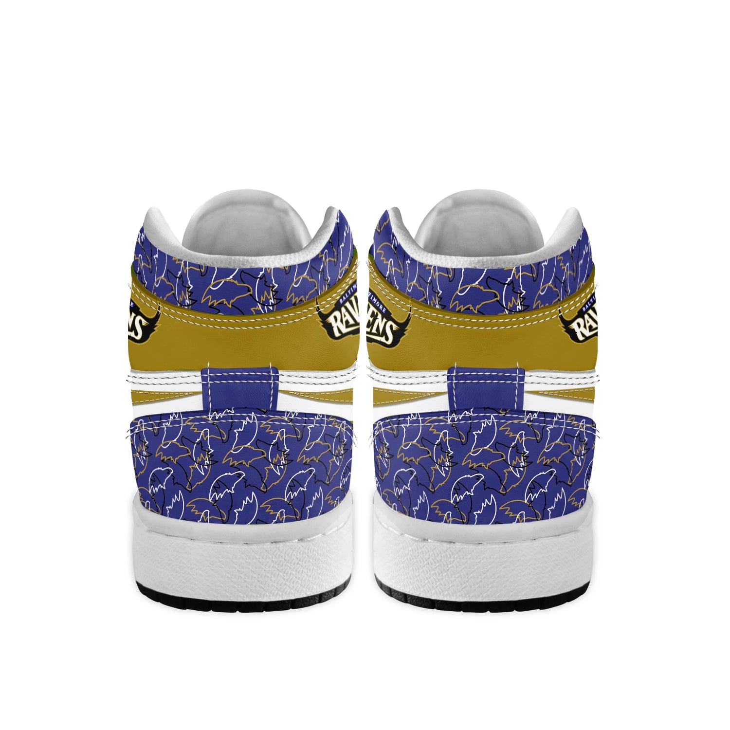 Ideafootwear Baltimore Ravens AJ1 High Sneakers Shoes For Men And Women