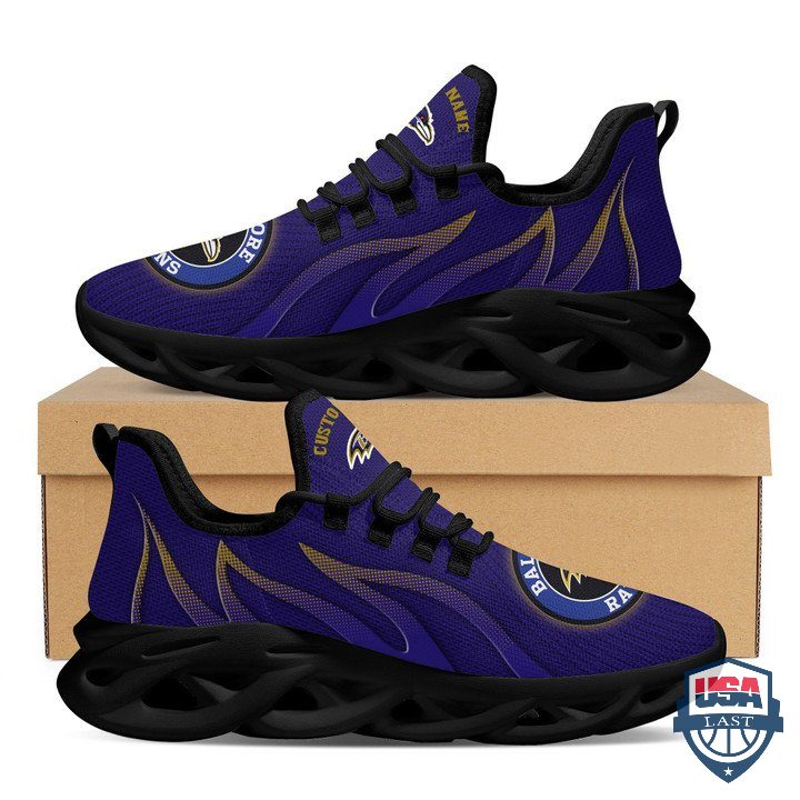 Ideafootwear Baltimore Ravens Fire Flame  Max Soul Shoes Sneakers For Men And Women