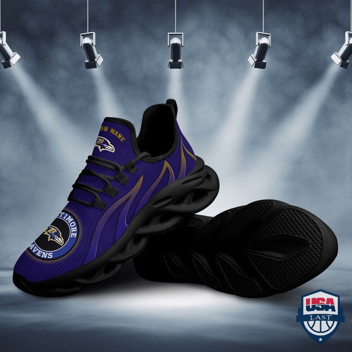 Ideafootwear Baltimore Ravens Fire Flame  Max Soul Shoes Sneakers For Men And Women