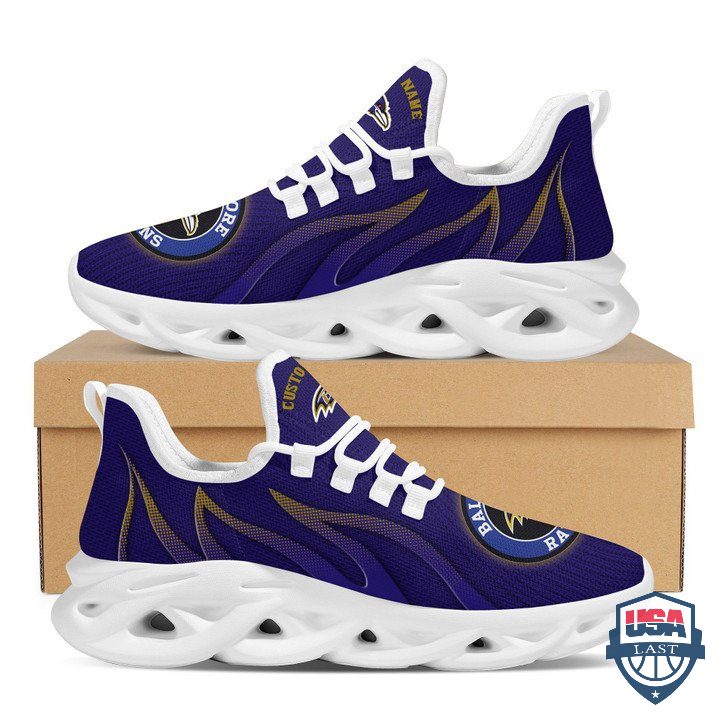 Ideafootwear Baltimore Ravens Fire Flame  Max Soul Shoes Sneakers For Men And Women
