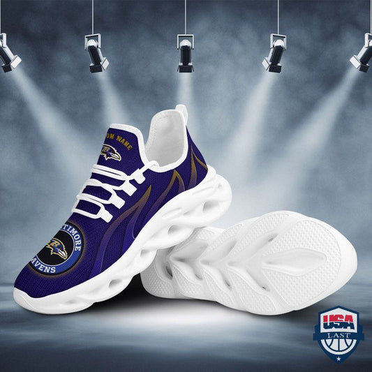 Ideafootwear Baltimore Ravens Fire Flame  Max Soul Shoes Sneakers For Men And Women