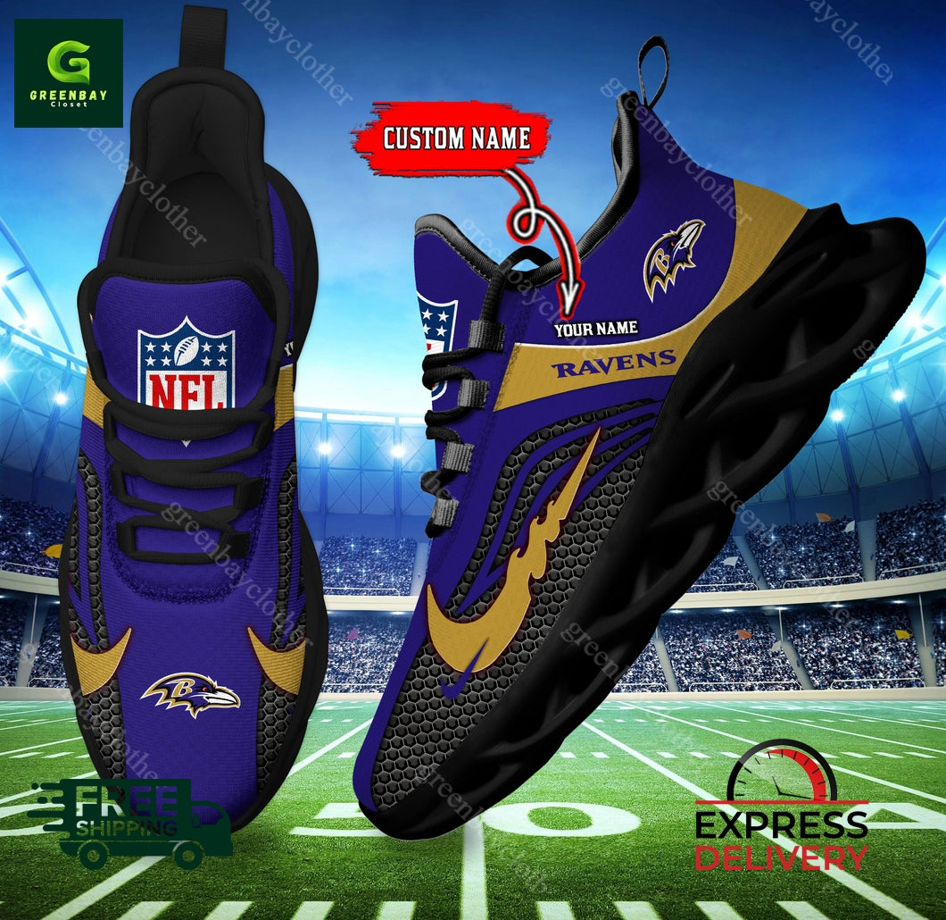 Ideafootwear Baltimore Ravens Max Soul Shoes Sneakers For Men And Women