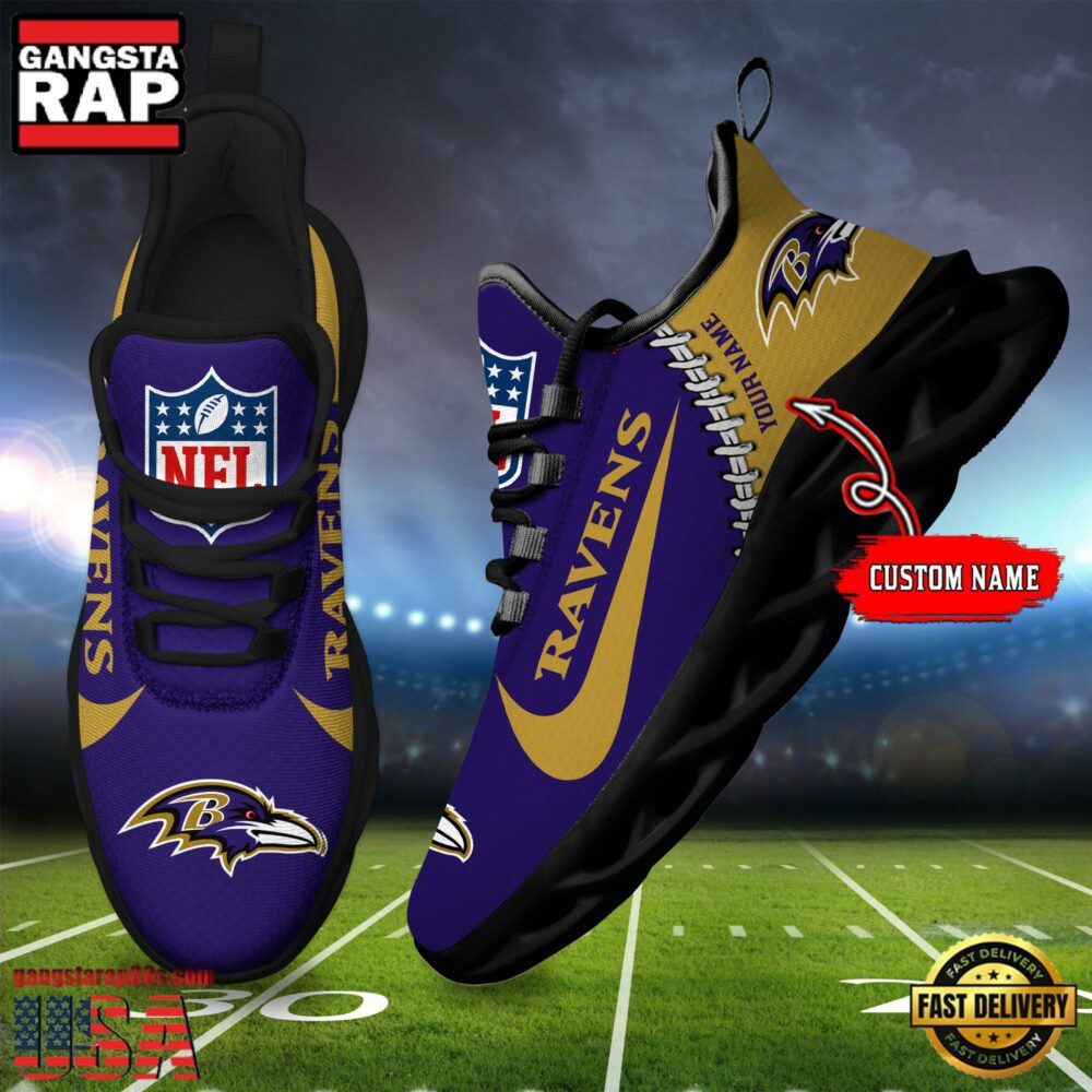 Ideafootwear Baltimore Ravens Max Soul Shoes Sneakers For Men And Women