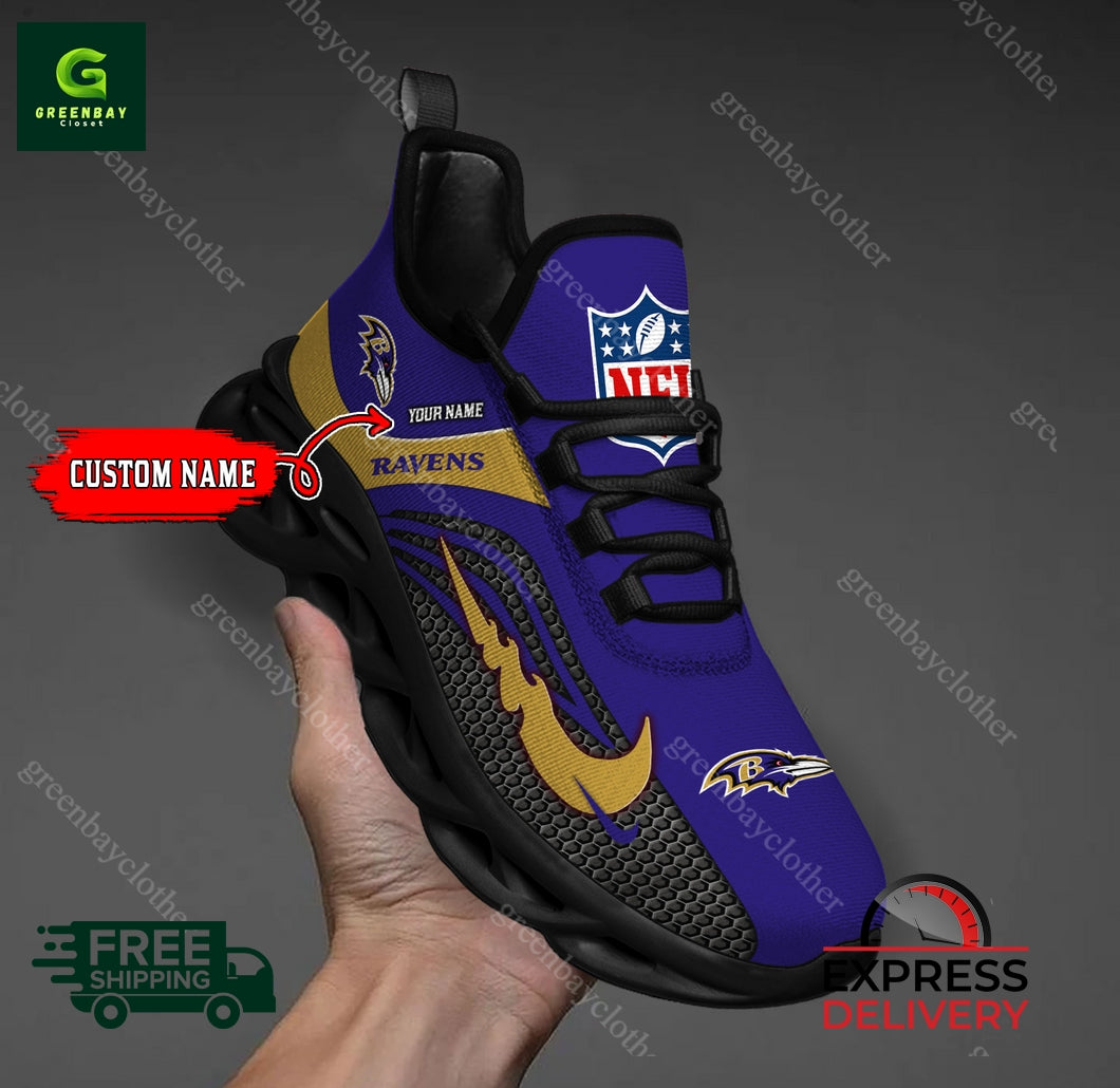 Ideafootwear Baltimore Ravens Max Soul Shoes Sneakers For Men And Women