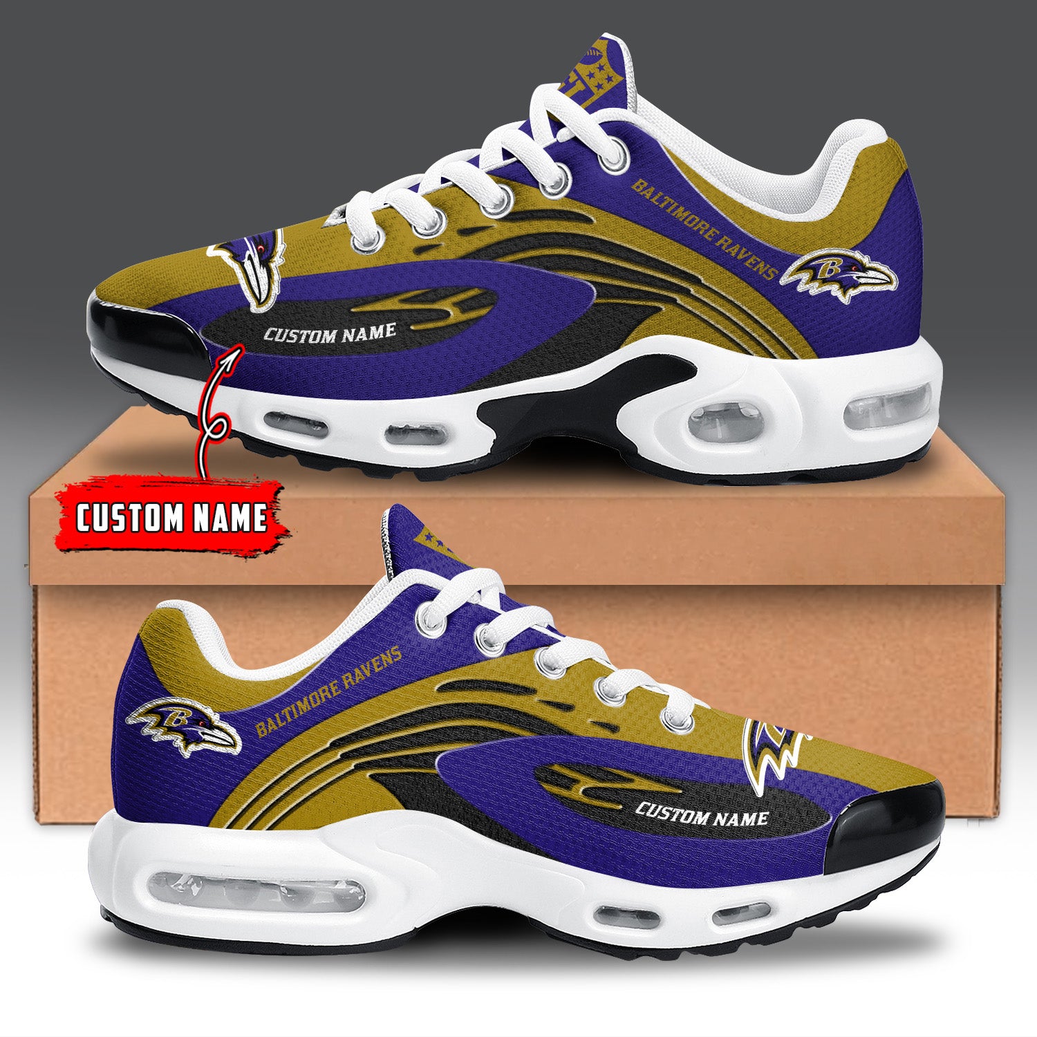 Ideafootwear Baltimore Ravens TN Shoes Sneakers For Men And Women