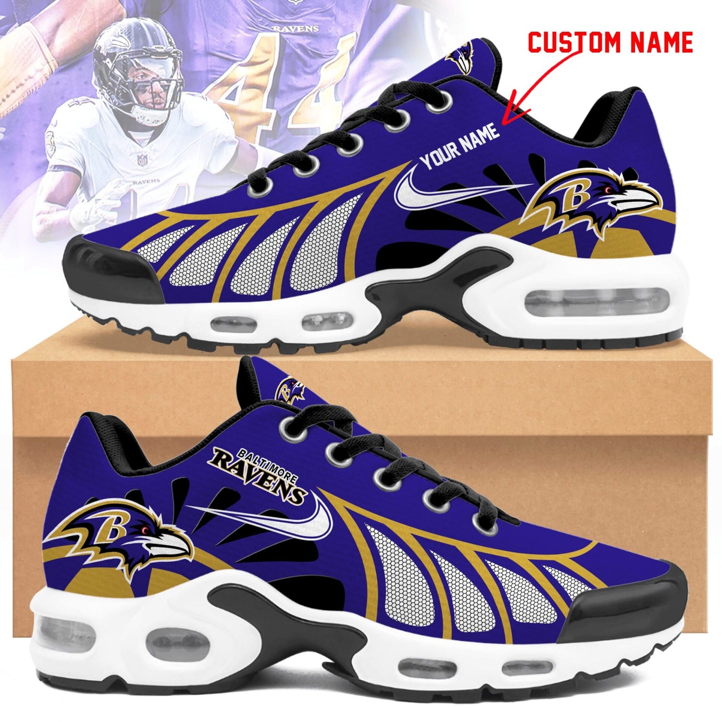 Ideafootwear Baltimore Ravens TN Shoes Sneakers For Men And Women