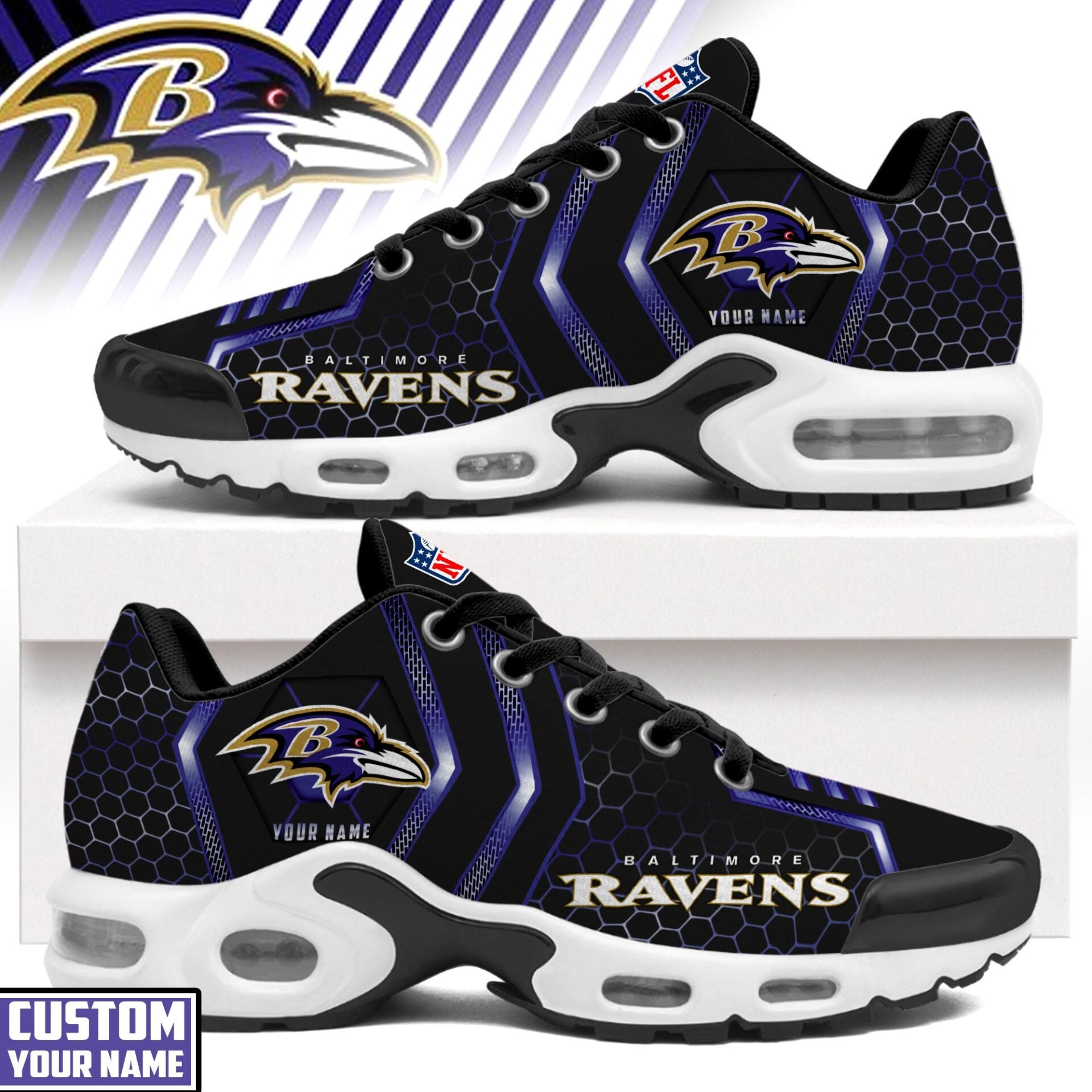 Ideafootwear Baltimore Ravens TN Shoes Sneakers For Men And Women