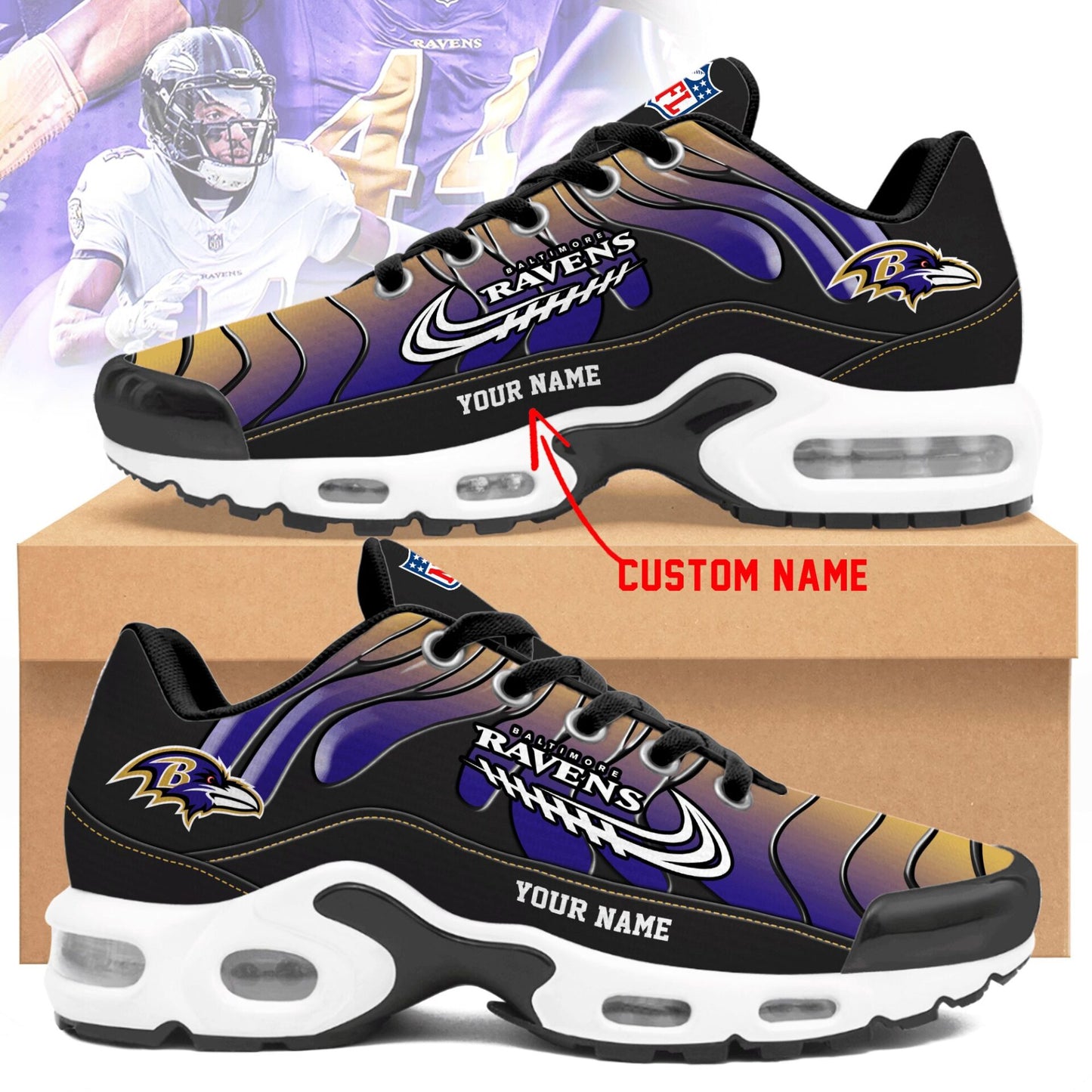 Ideafootwear Baltimore Ravens TN Shoes Sneakers For Men And Women