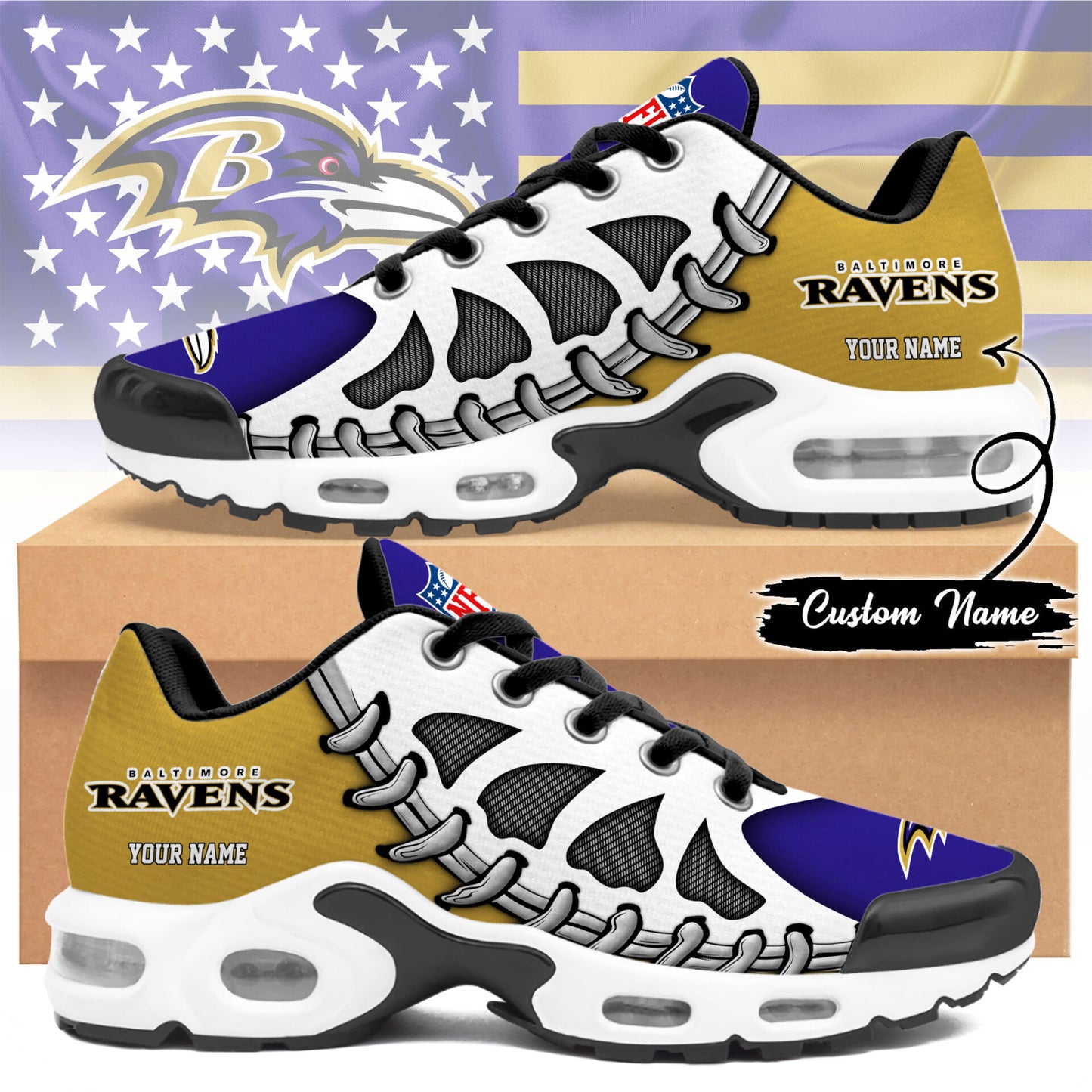 Ideafootwear Baltimore Ravens TN Shoes Sneakers For Men And Women