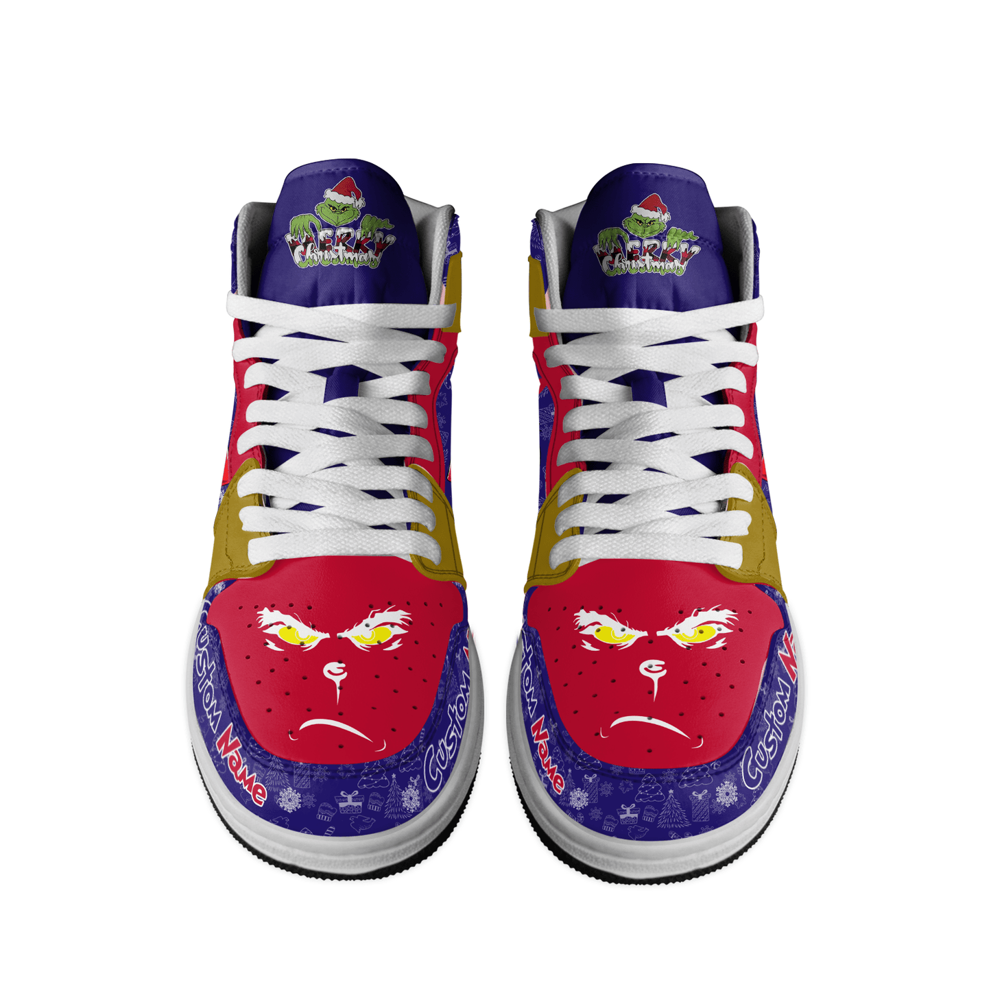 Ideafootwear Baltimore Ravens x The Grinch x Christmas AJ1 High Sneakers Shoes For Men And Women