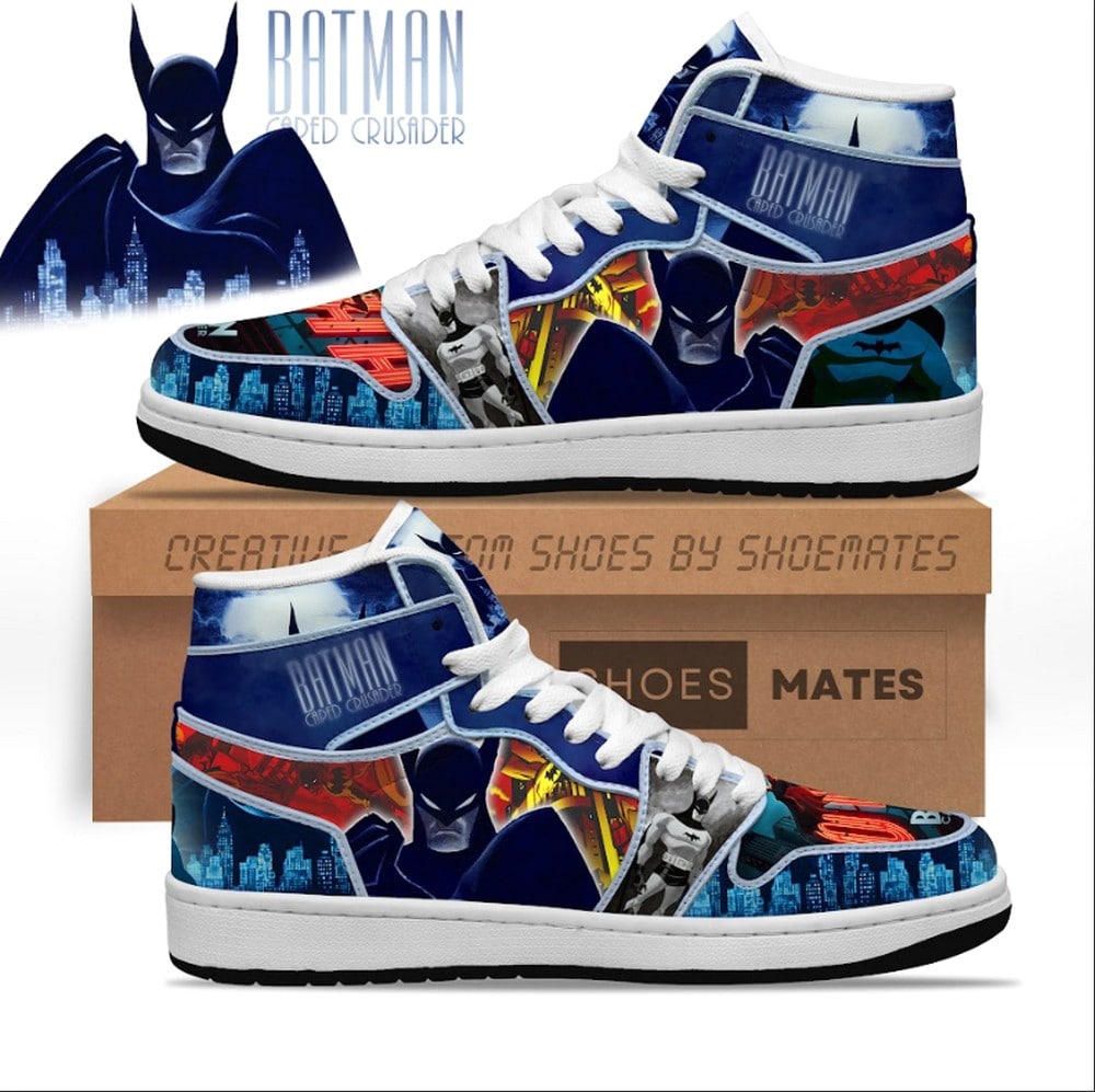 Ideafootwear Batman Caped Crusade AJ1 High Sneakers Shoes For Men And Women