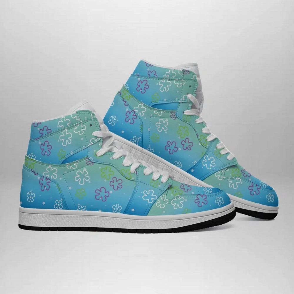 Ideafootwear Bikini Bottom Pattern AJ1 High Sneakers Shoes For Men And Women