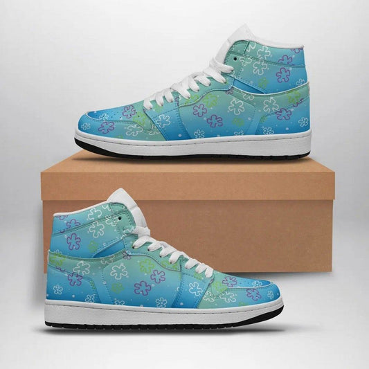 Ideafootwear Bikini Bottom Pattern AJ1 High Sneakers Shoes For Men And Women
