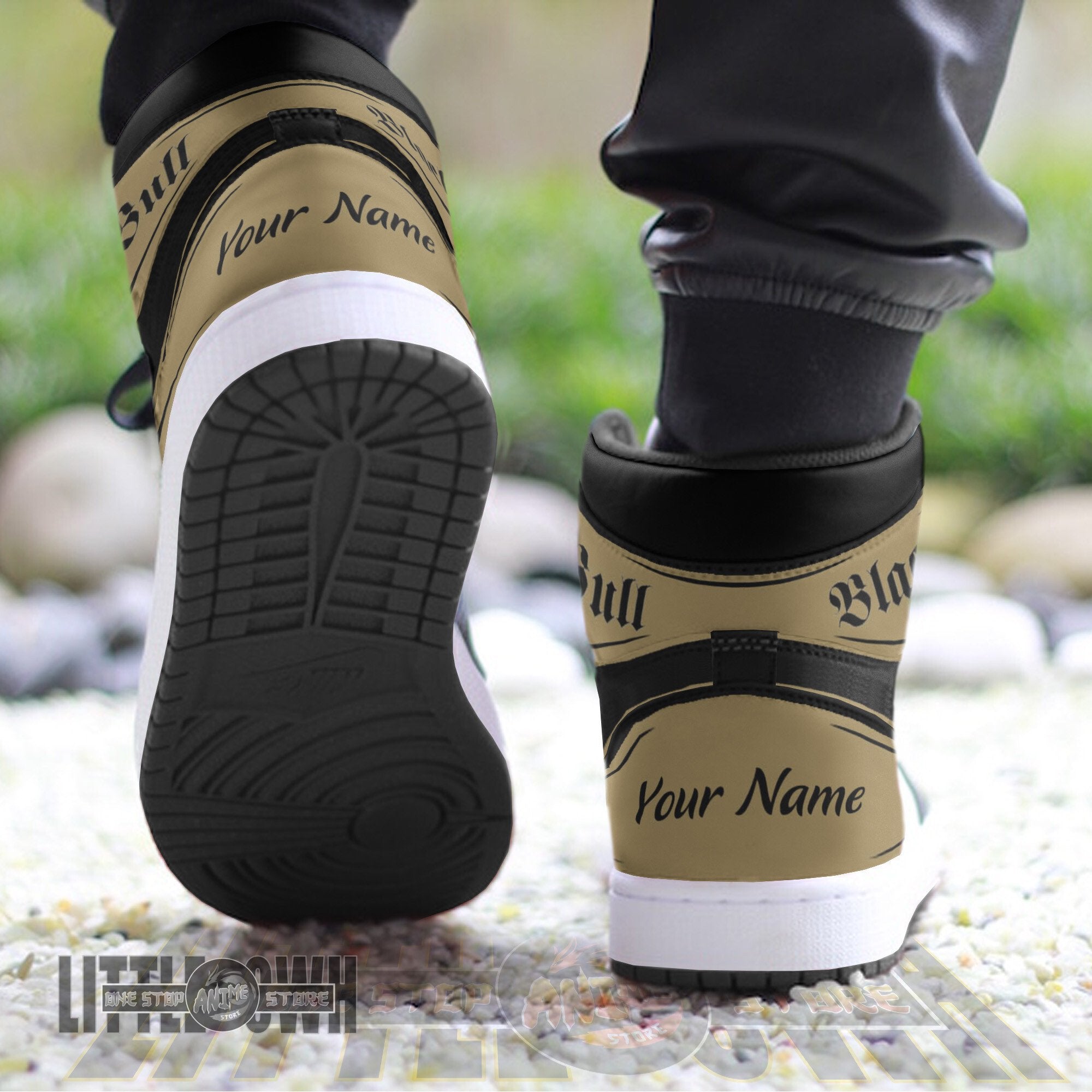 Ideafootwear Black Bull AJ1 High Sneakers Shoes For Men And Women