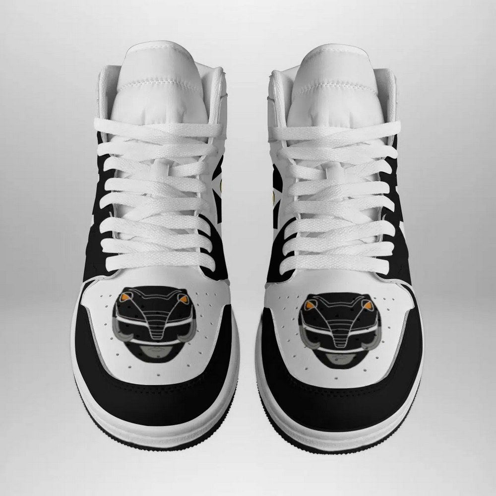 Ideafootwear Black Ranger Mighty Morphin AJ1 High Sneakers Shoes For Men And Women