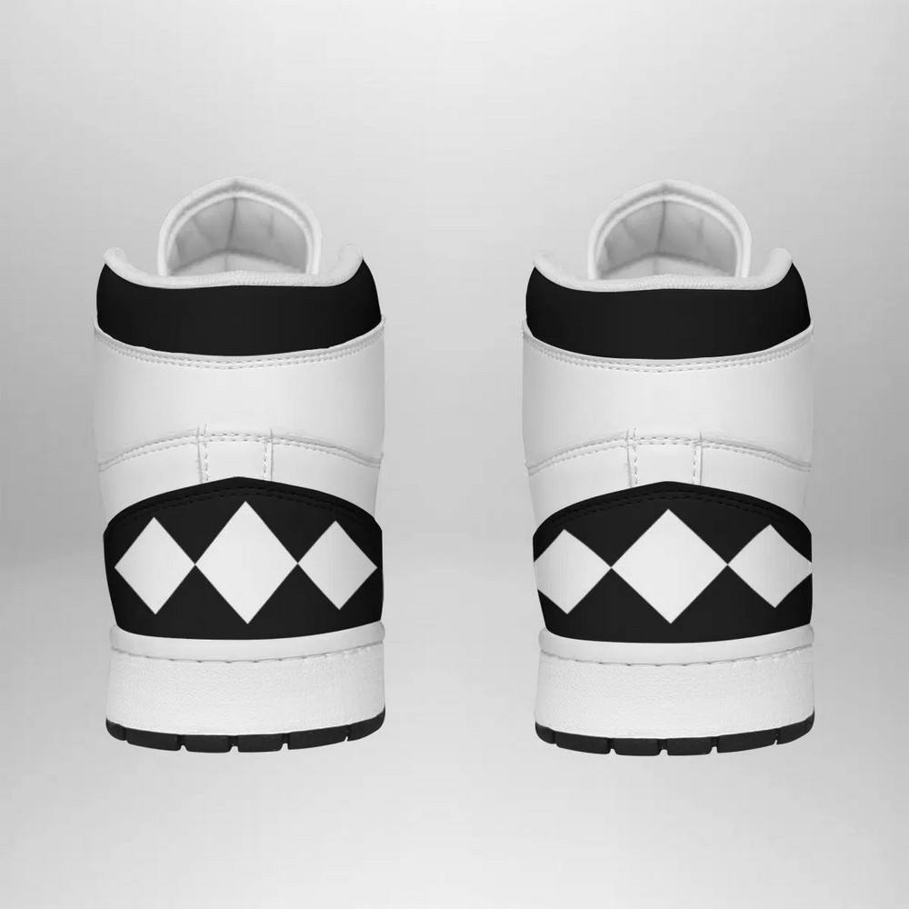 Ideafootwear Black Ranger Mighty Morphin AJ1 High Sneakers Shoes For Men And Women