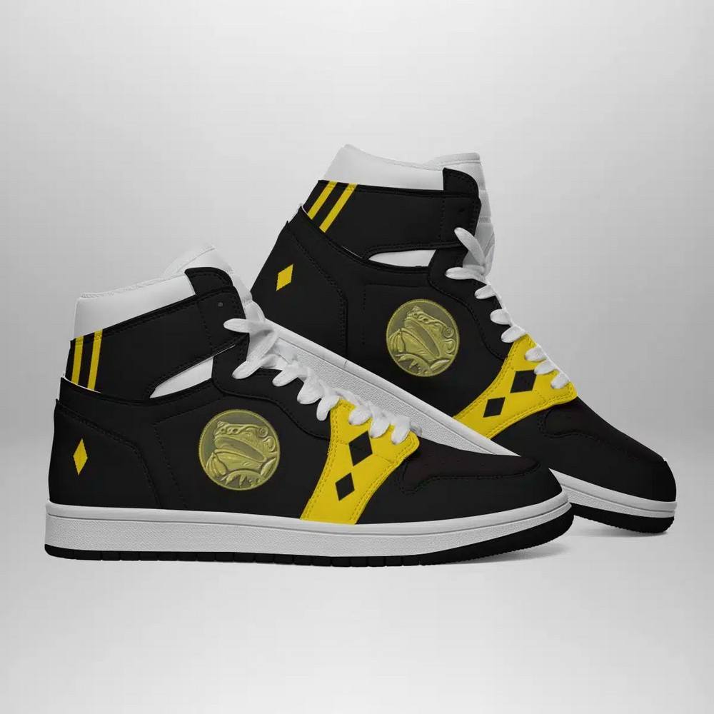 Ideafootwear Black Ranger Ninjetti  AJ1 High Sneakers Shoes For Men And Women