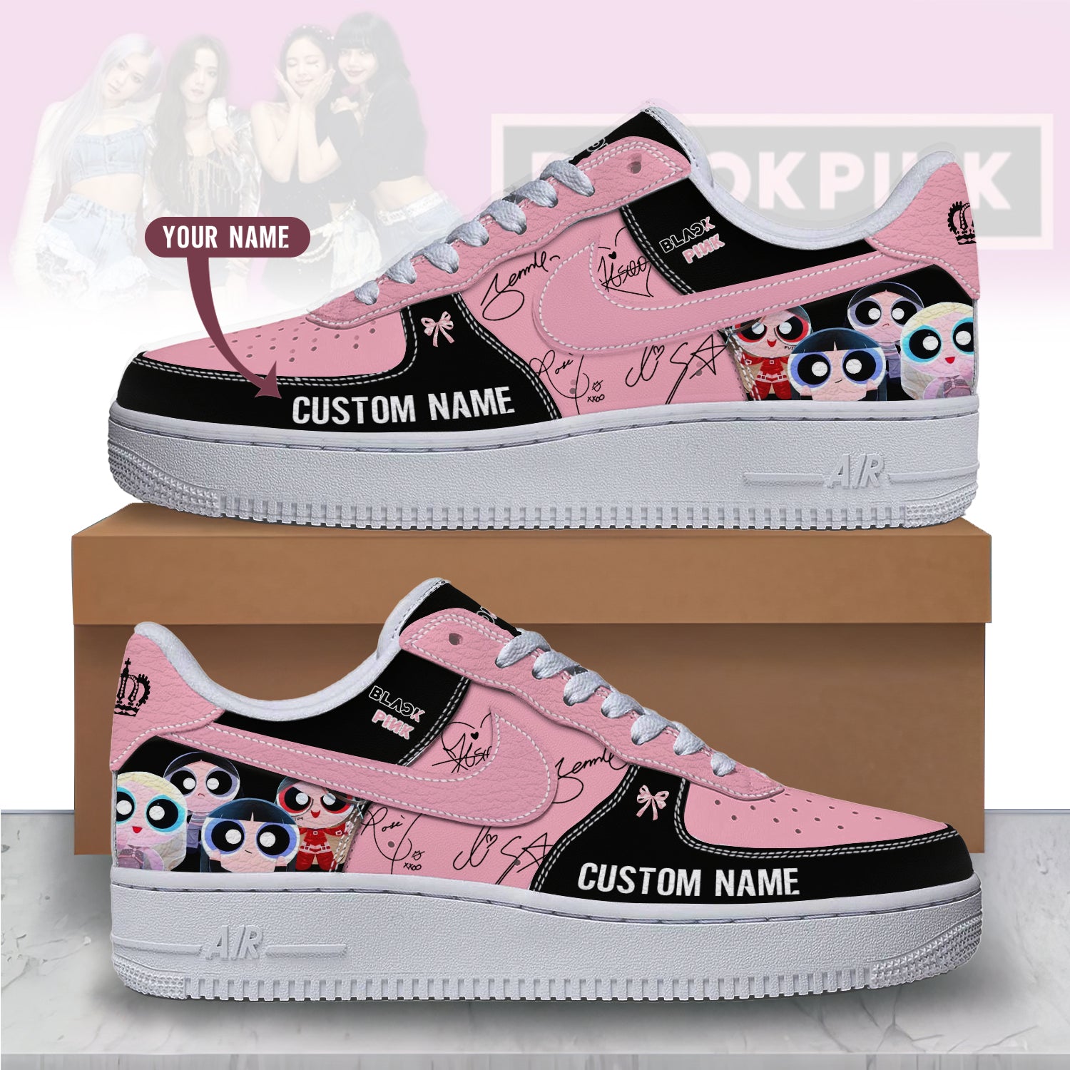 Ideafootwear Blackpink Air Low-Top Sneakers Shoes For Men And Women 1