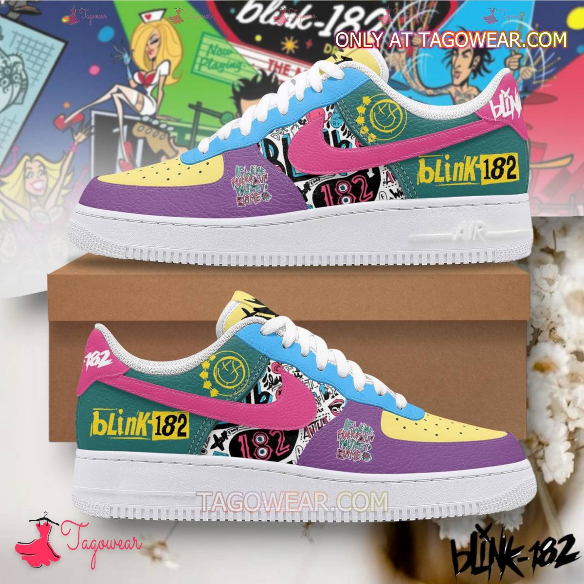 Ideafootwear Blink-182 Anthem Part Two Lyrics Air Low-Top Sneakers Shoes For Men And Women 1