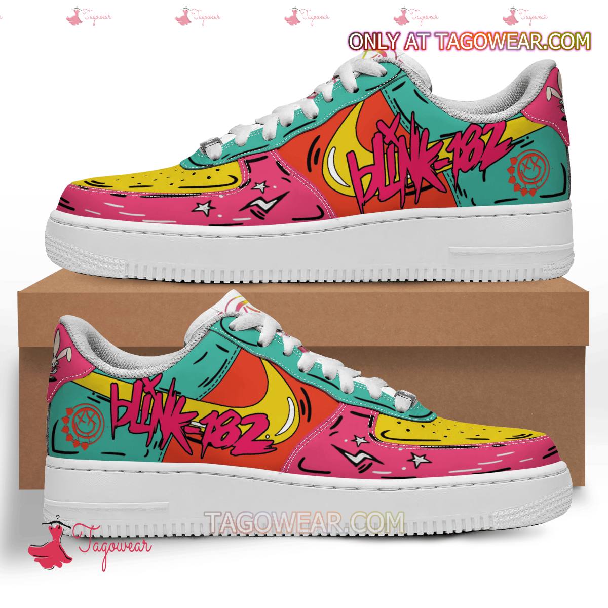 Ideafootwear Blink-182 Colorful Air Low-Top Sneakers Shoes For Men And Women 2