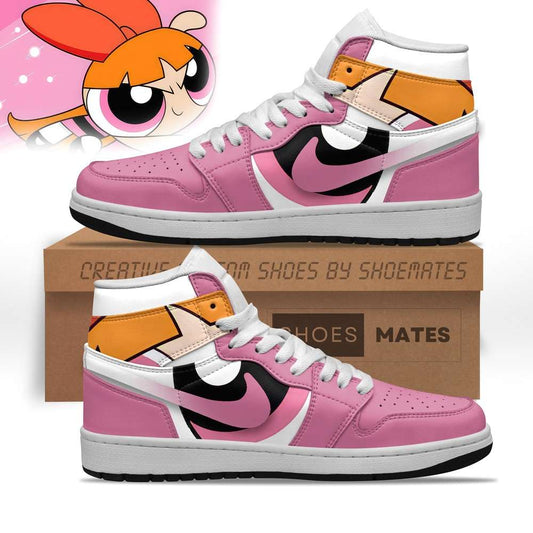 Ideafootwear Blossom The Powerpuff Girls AJ1 High Sneakers Shoes For Men And Women