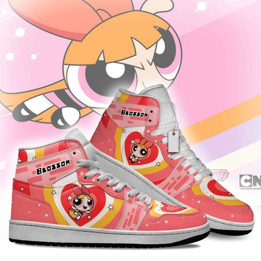 Ideafootwear Blossom The Powerpuff Girls AJ1 High Sneakers Shoes For Men And Women