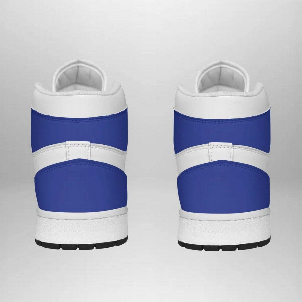 Ideafootwear Blue Ranger Mighty Morphin AJ1 High Sneakers Shoes For Men And Women