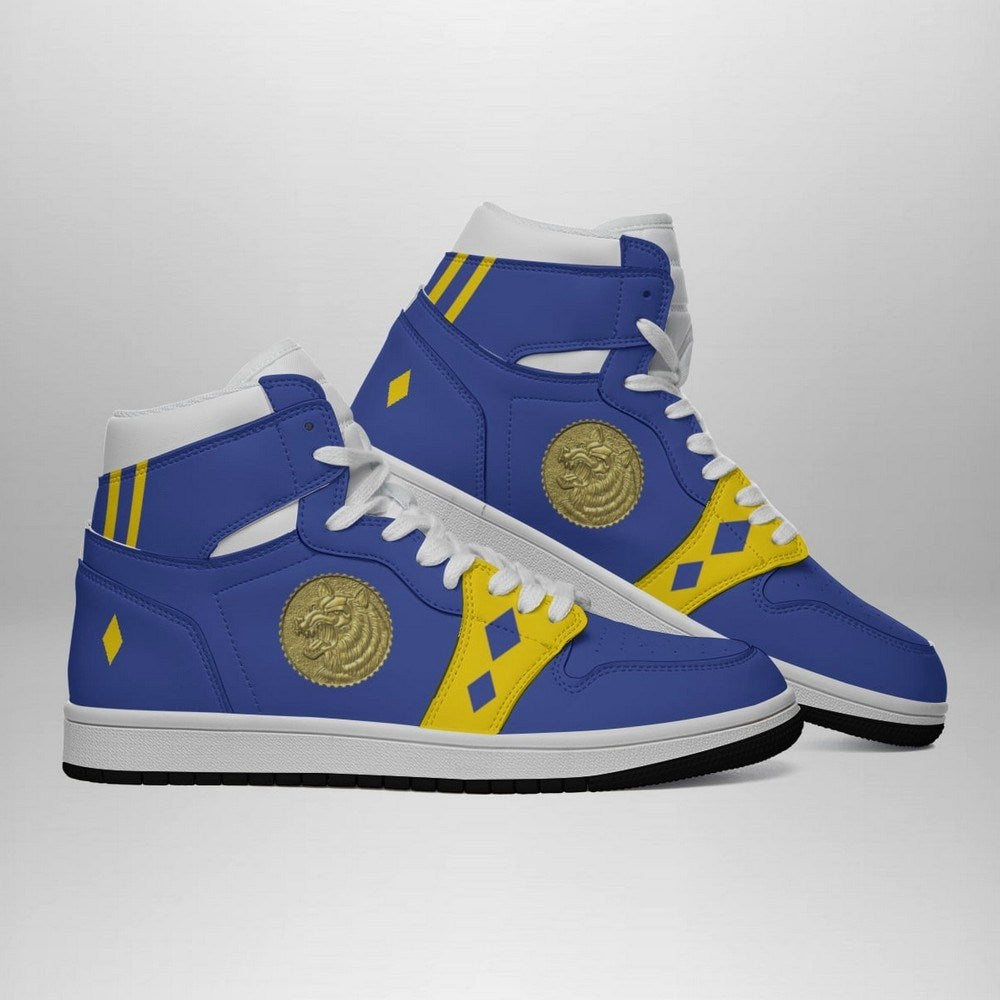 Ideafootwear Blue Ranger Ninjetti Power Rangers AJ1 High Sneakers Shoes For Men And Women