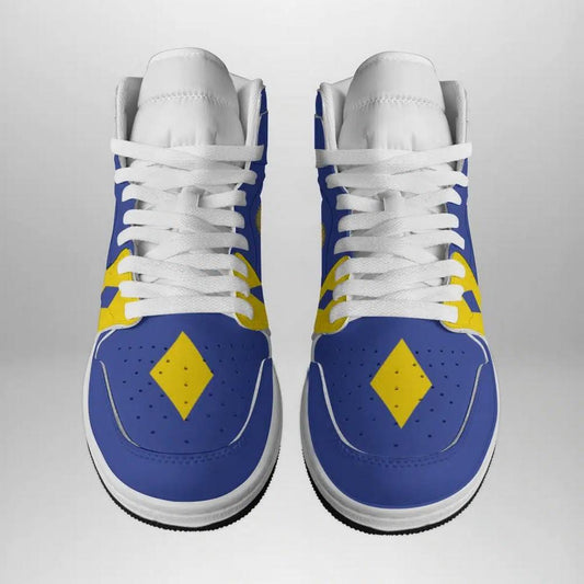 Ideafootwear Blue Ranger Ninjetti Power Rangers AJ1 High Sneakers Shoes For Men And Women