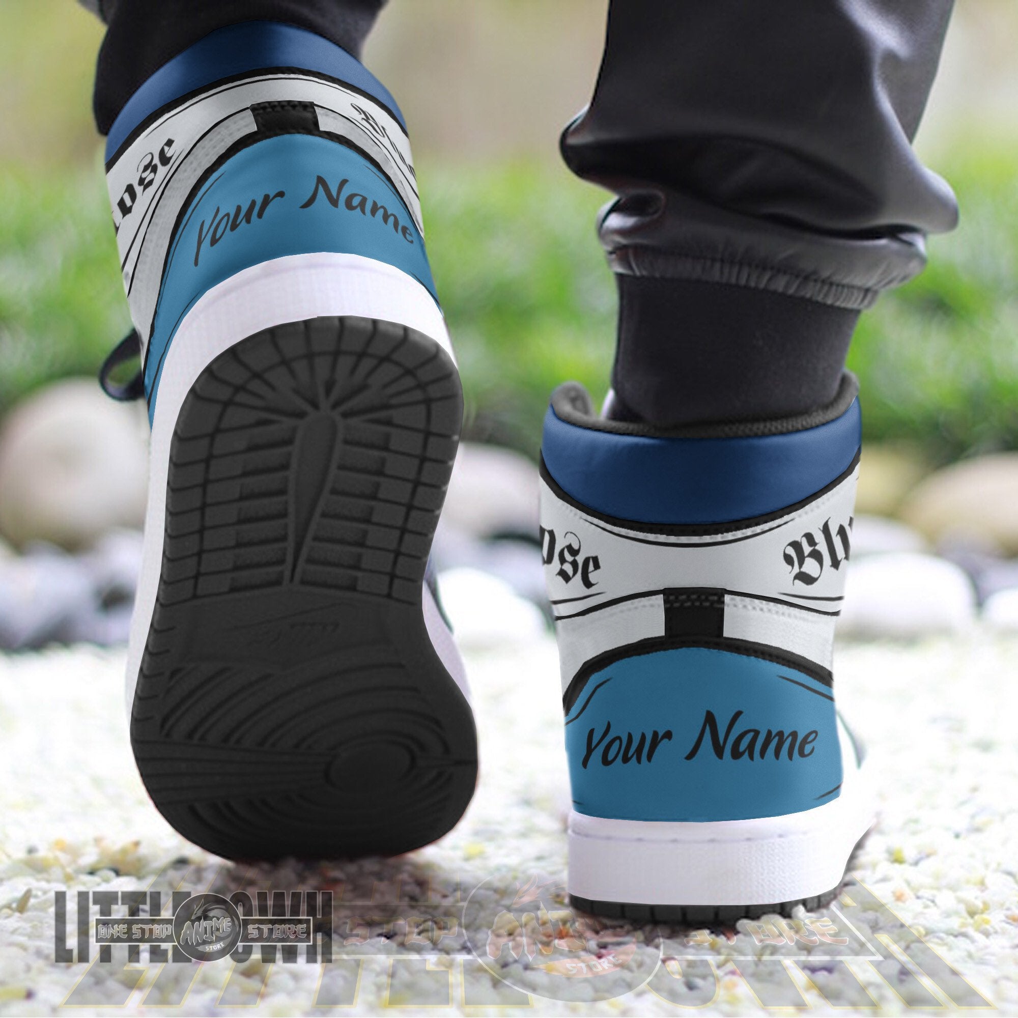 Ideafootwear Blue Rose AJ1 High Sneakers Shoes For Men And Women