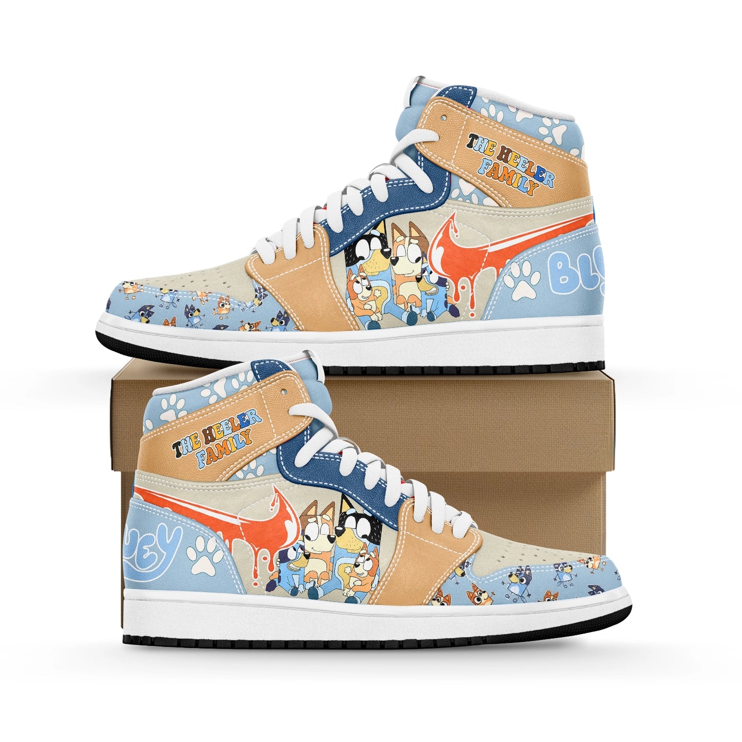 Ideafootwear Bluey AJ1 High Sneakers Shoes For Men And Women