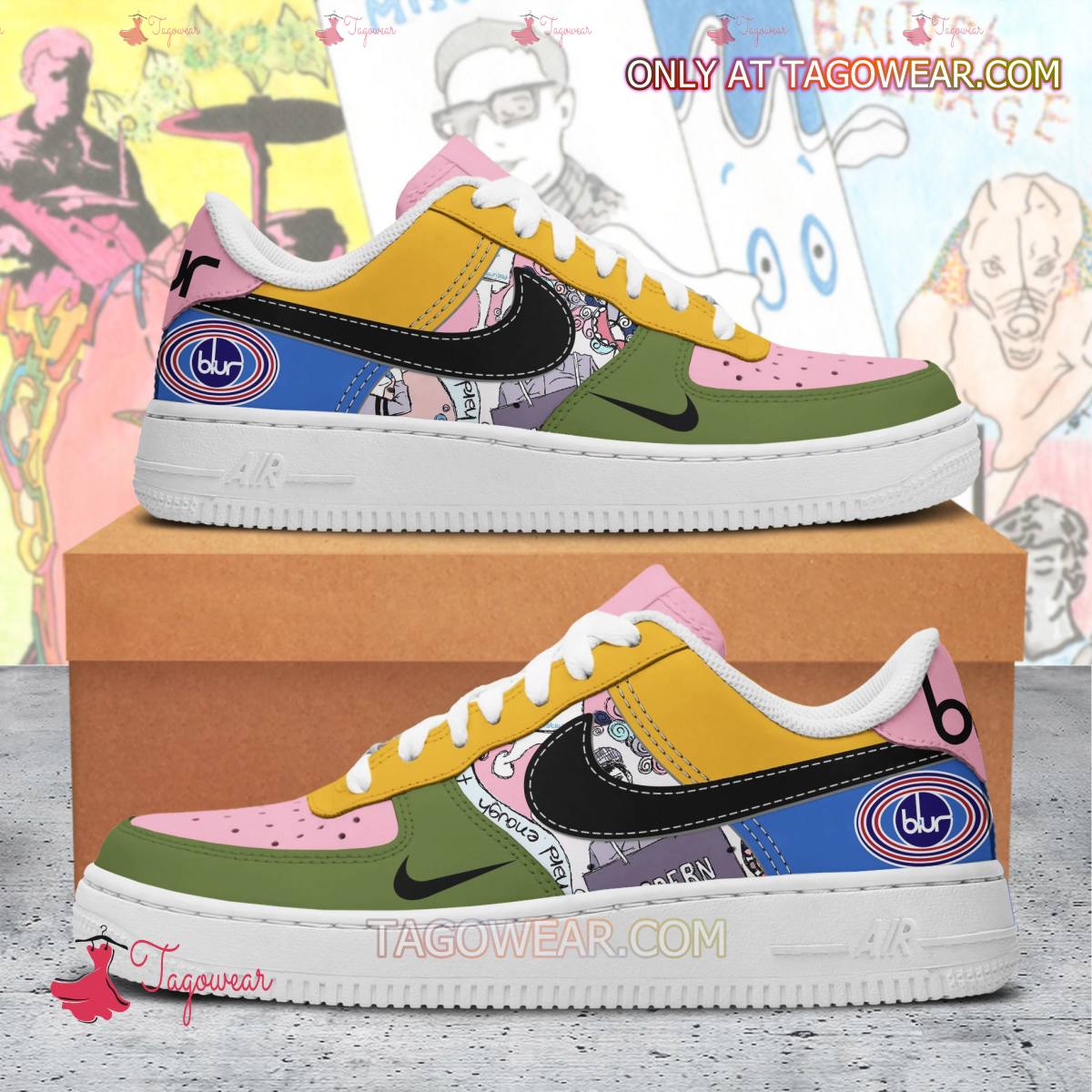 Ideafootwear Blur Band Air Low-Top Sneakers Shoes For Men And Women 1