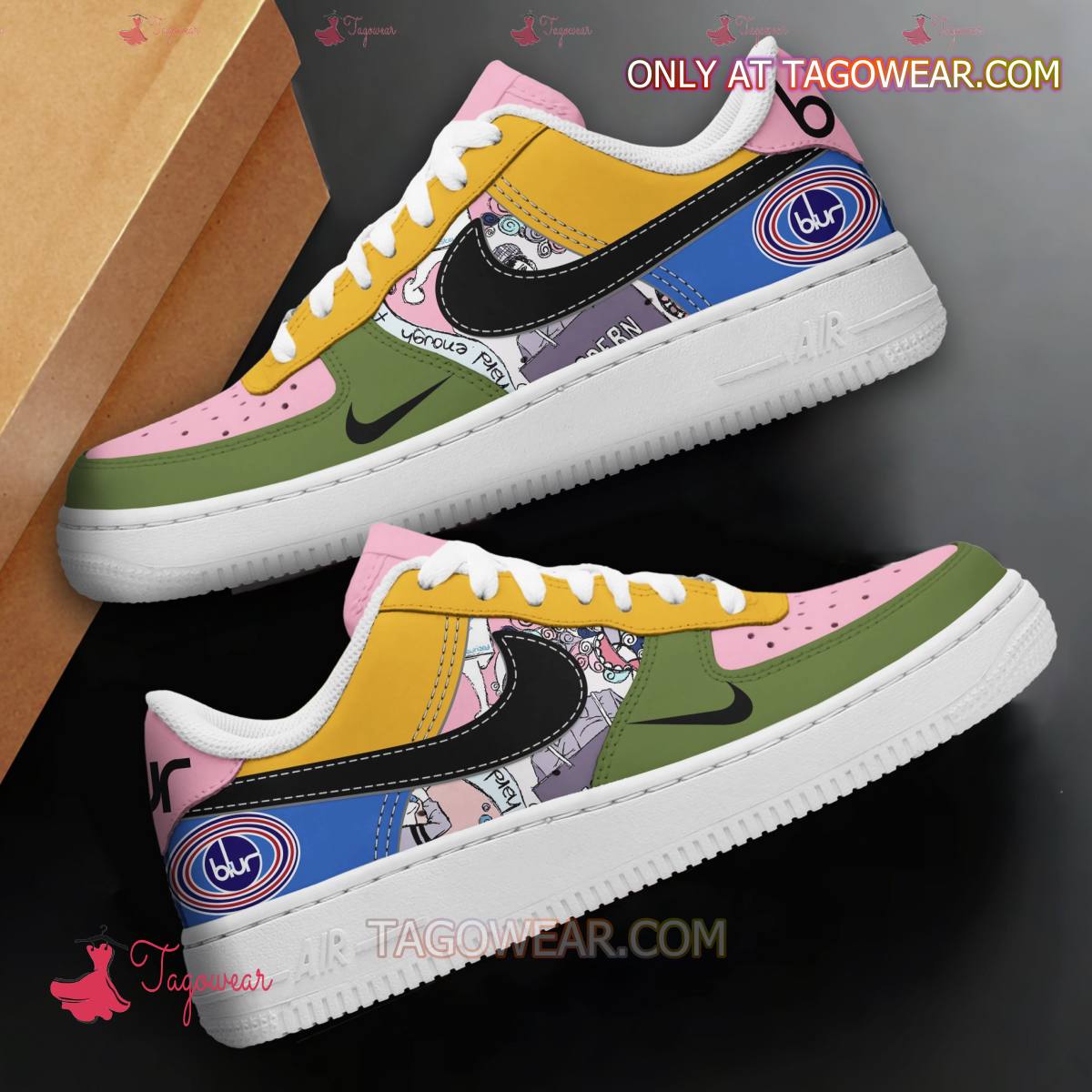 Ideafootwear Blur Band Air Low-Top Sneakers Shoes For Men And Women 2