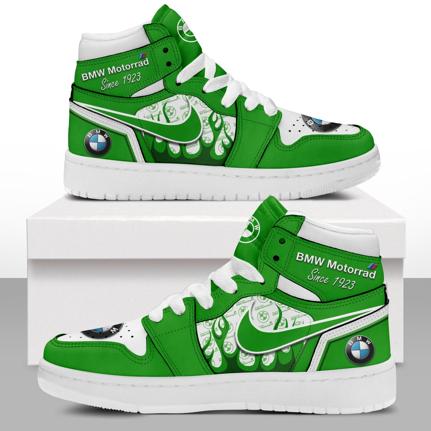 Ideafootwear BMW Motorrad AJ1 High Sneakers Shoes For Men And Women