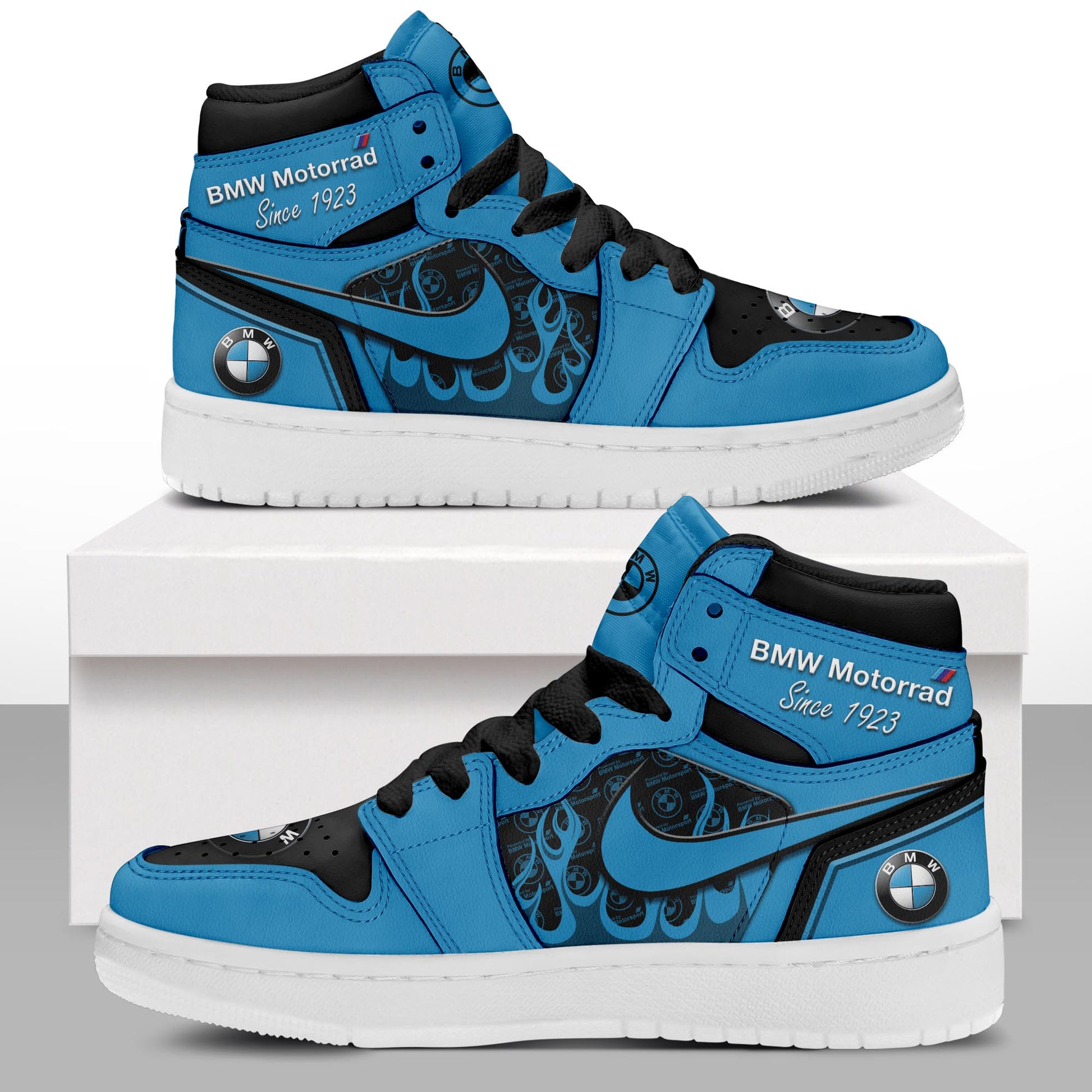 Ideafootwear BMW Motorrad AJ1 High Sneakers Shoes For Men And Women