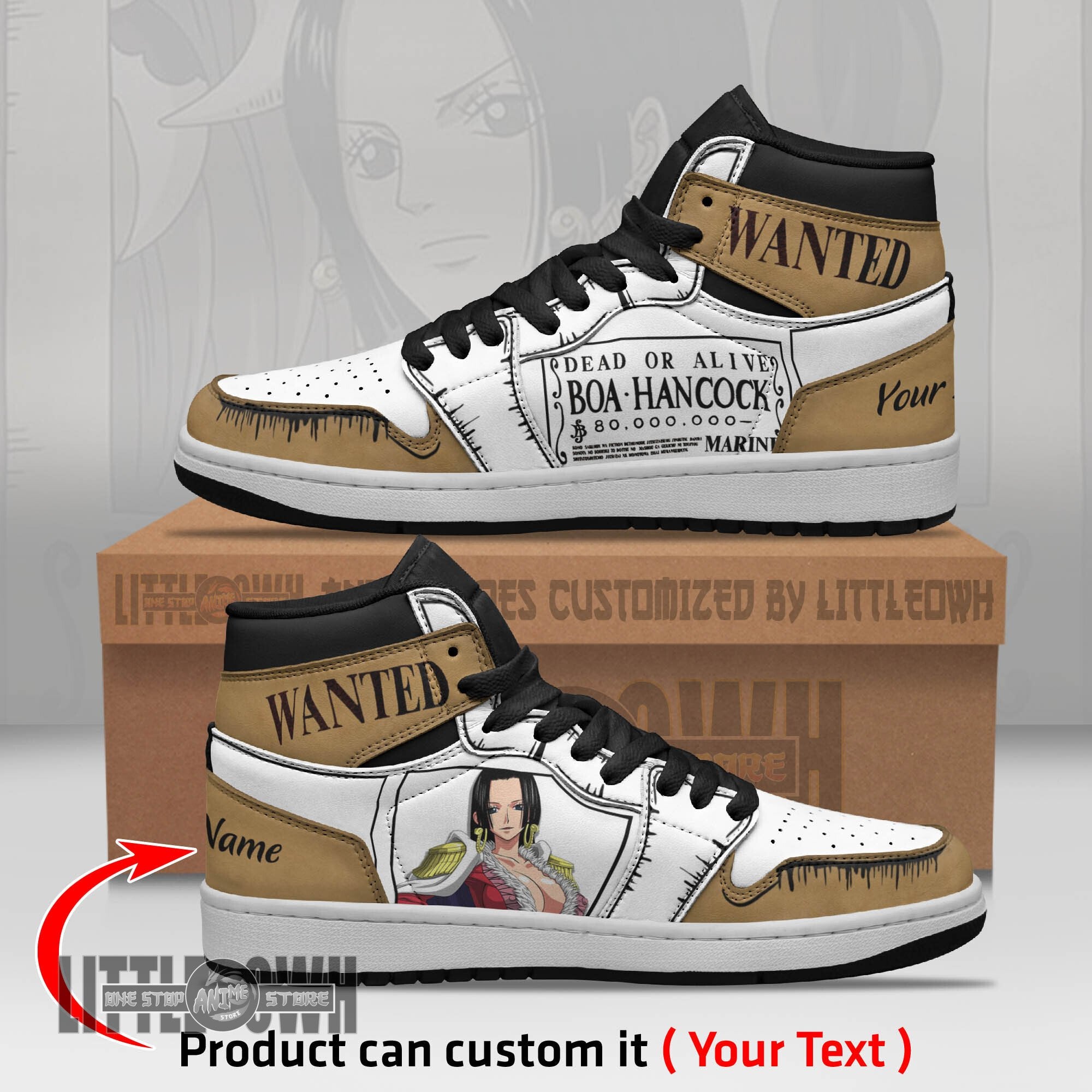 Ideafootwear Boa Hancock AJ1 High Sneakers Shoes For Men And Women