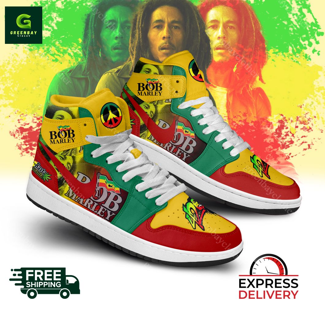 Ideafootwear Bob Marley AJ1 High Sneakers Shoes For Men And Women