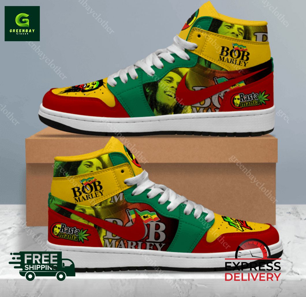 Ideafootwear Bob Marley AJ1 High Sneakers Shoes For Men And Women