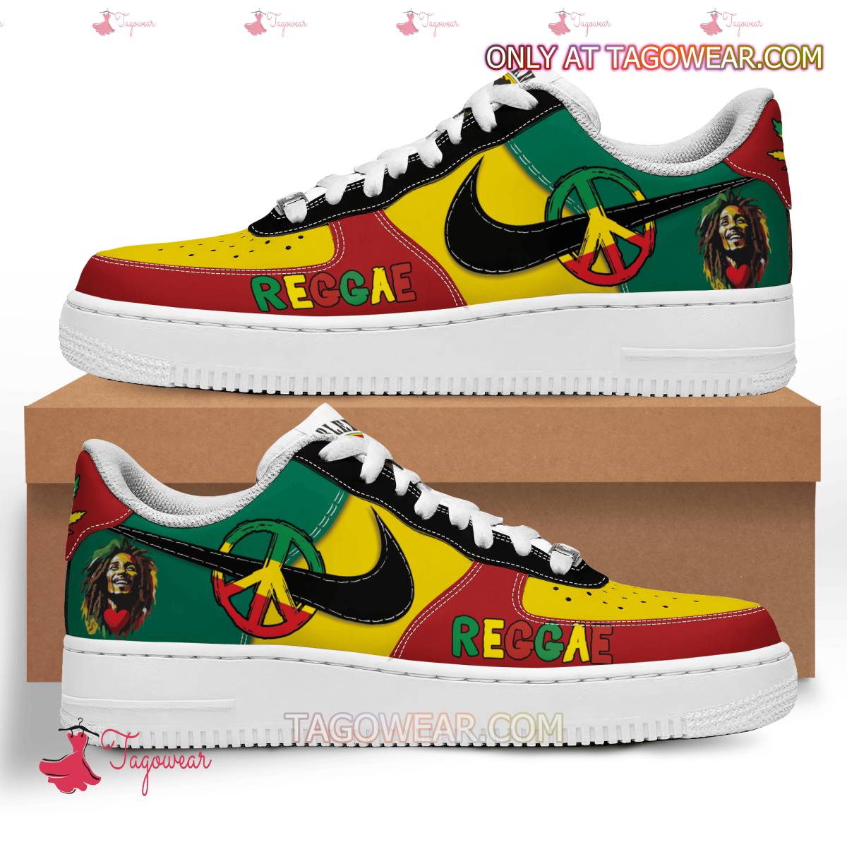 Ideafootwear Bob Marley Reggae Air Low-Top Sneakers Shoes For Men And Women 1
