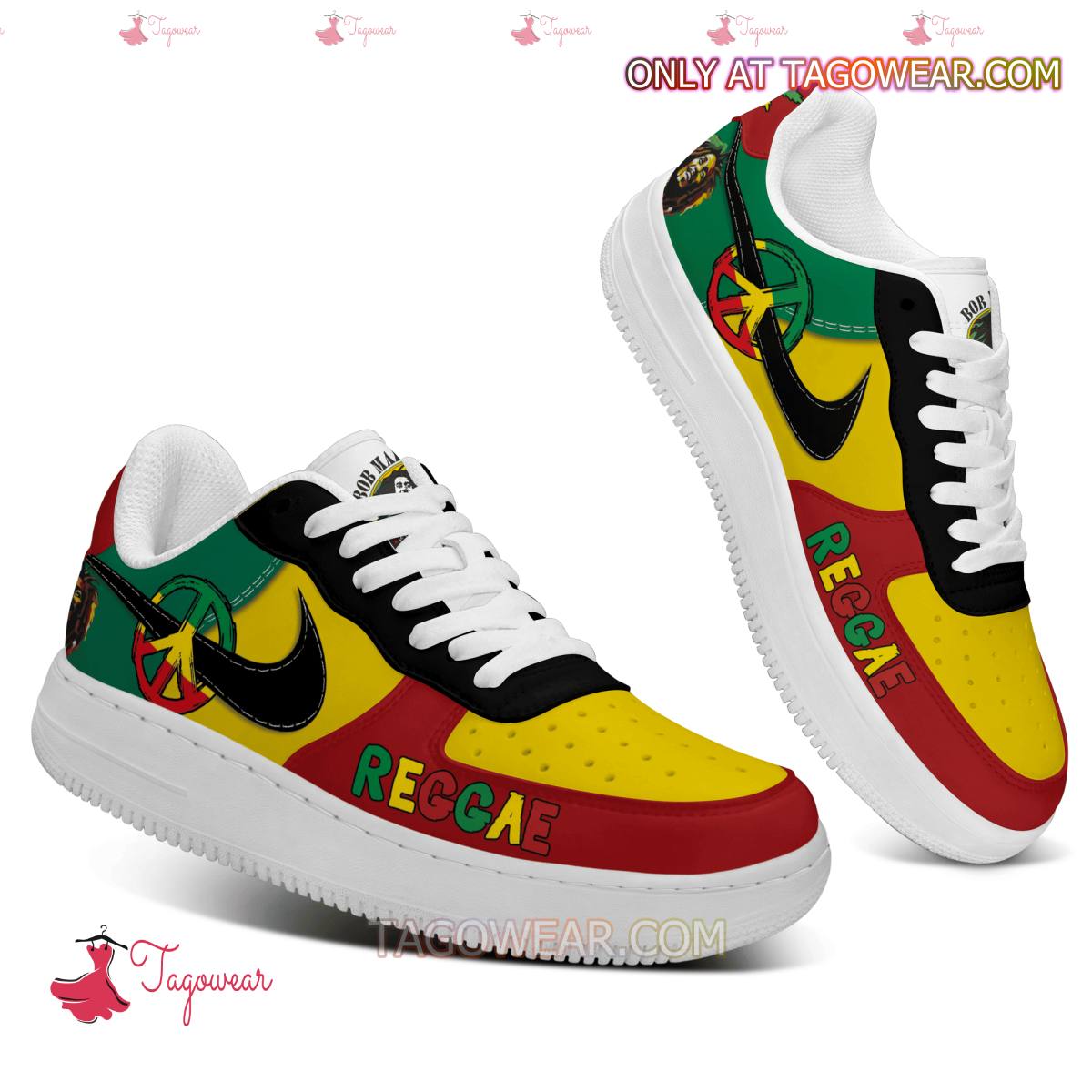 Ideafootwear Bob Marley Reggae Air Low-Top Sneakers Shoes For Men And Women 2