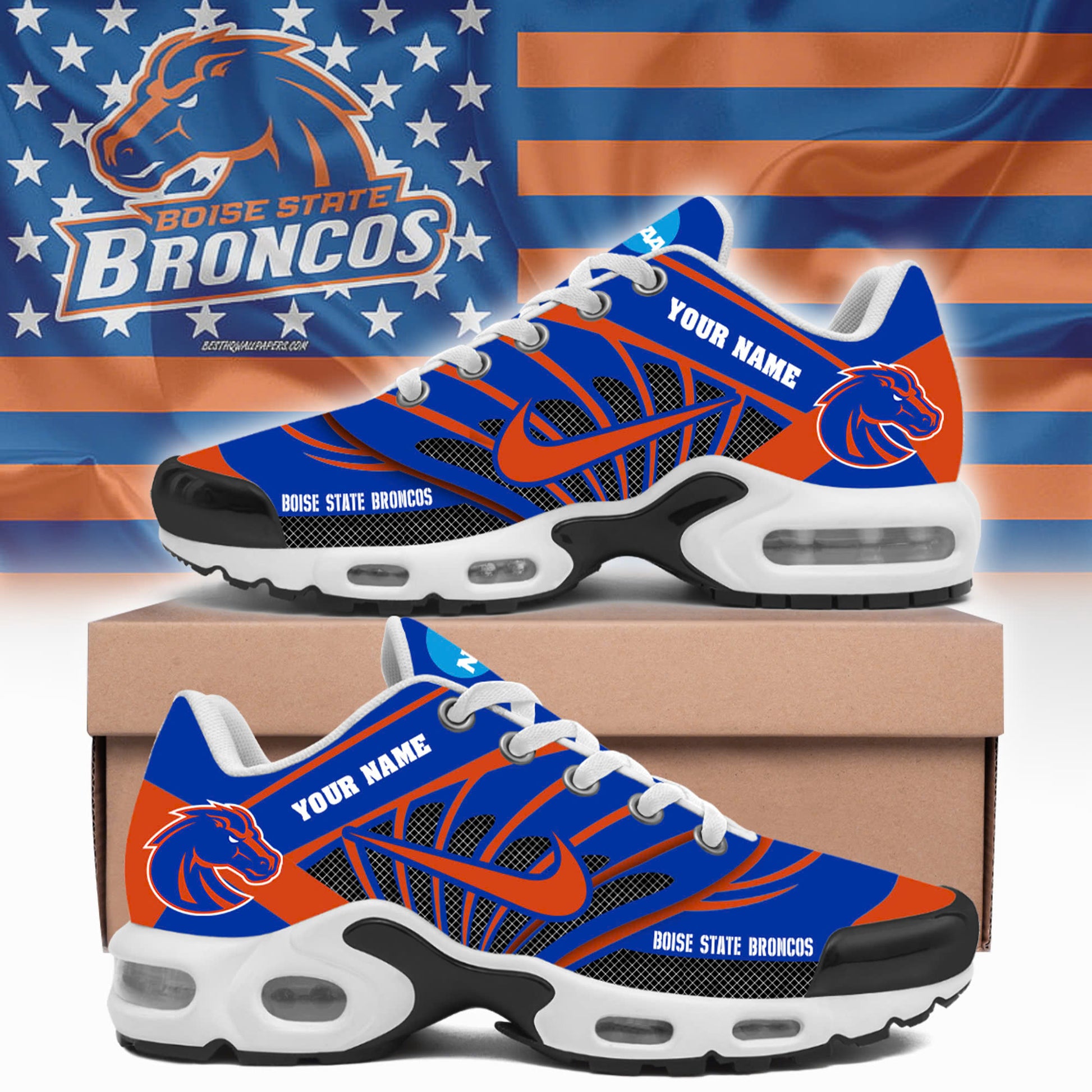 Ideafootwear Boise State Broncos TN Shoes Sneakers For Men And Women