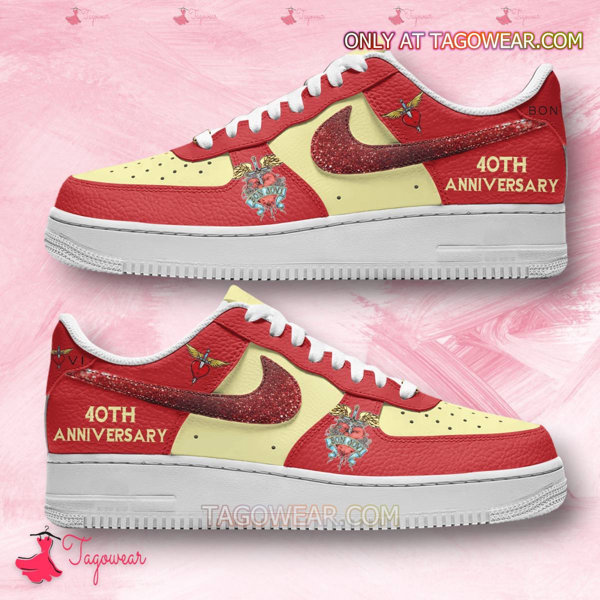 Ideafootwear Bon Jovi 40th Anniversary Air Low-Top Sneakers Shoes For Men And Women 1