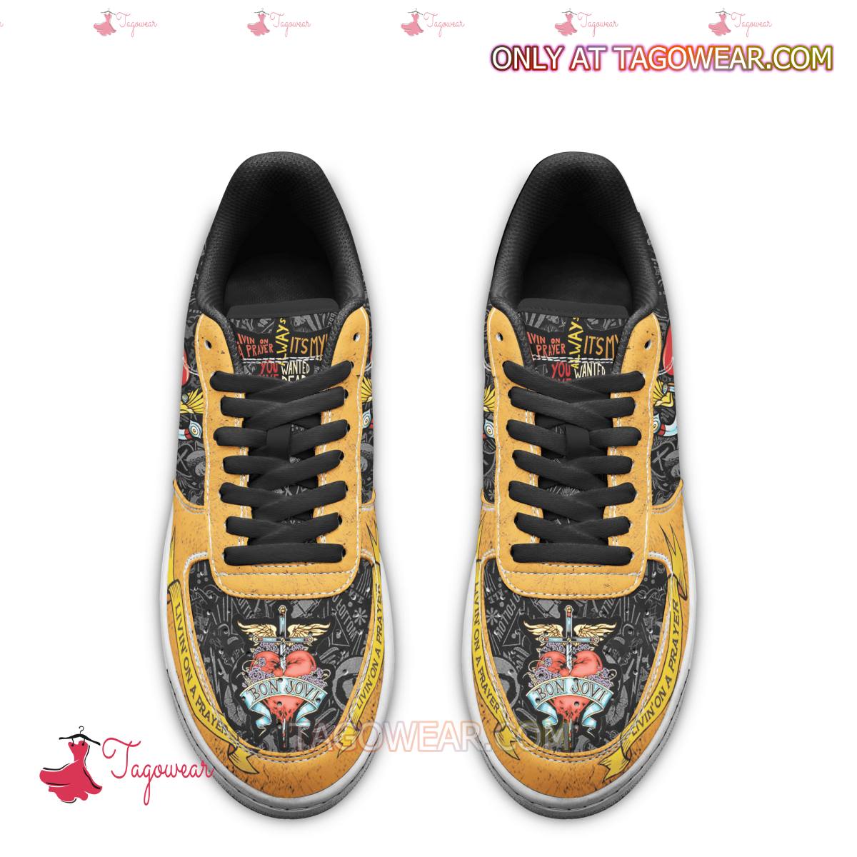 Ideafootwear Bon Jovi Livin' On A Prayer Air Low-Top Sneakers Shoes For Men And Women 3