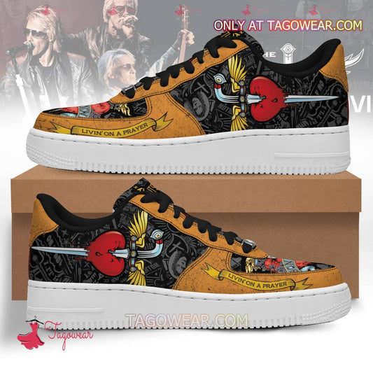 Ideafootwear Bon Jovi Livin' On A Prayer Air Low-Top Sneakers Shoes For Men And Women 1