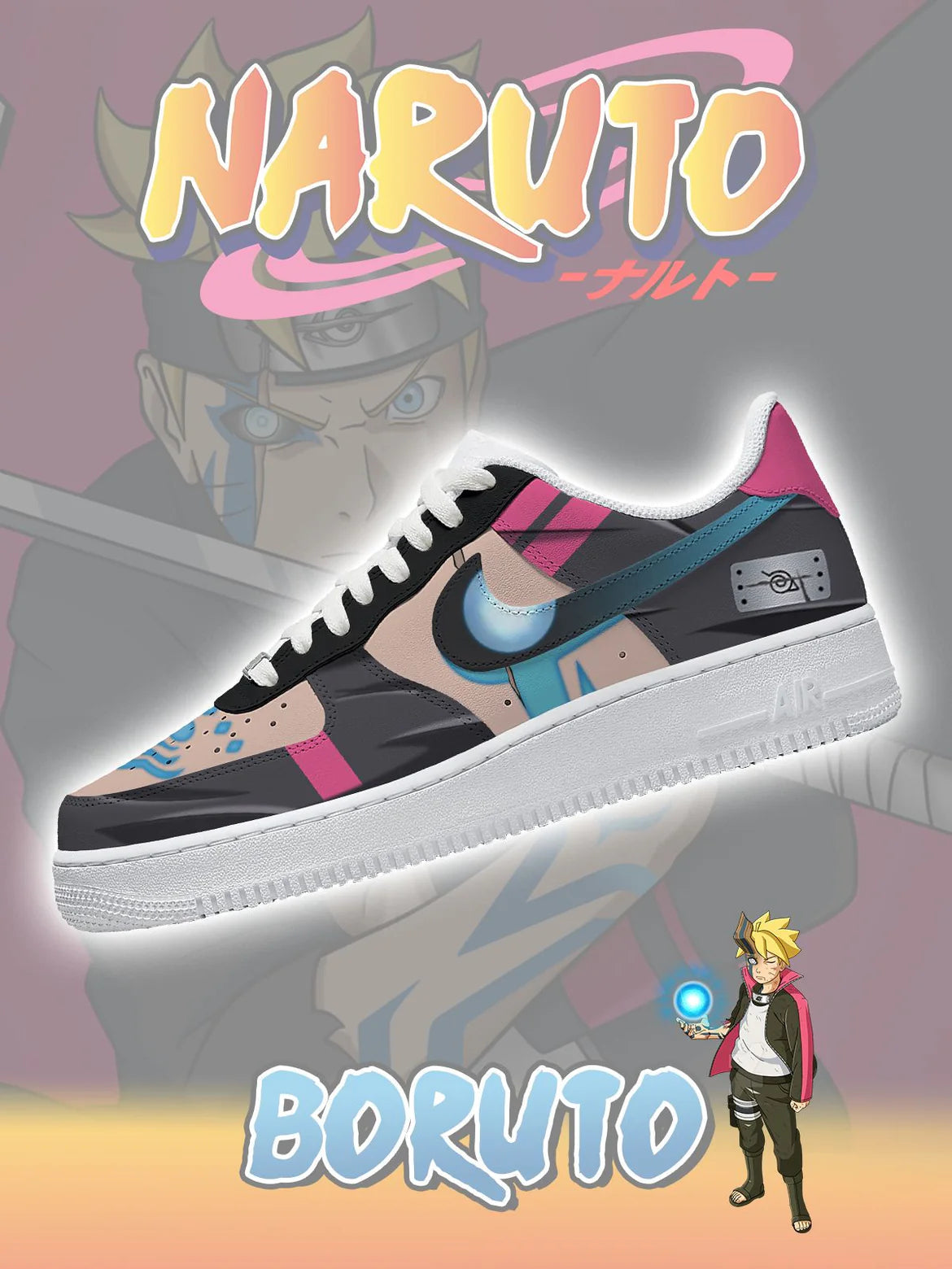 Ideafootwear Boruto Uzumaki  Air Low-Top Sneakers Shoes For Men And Women 1