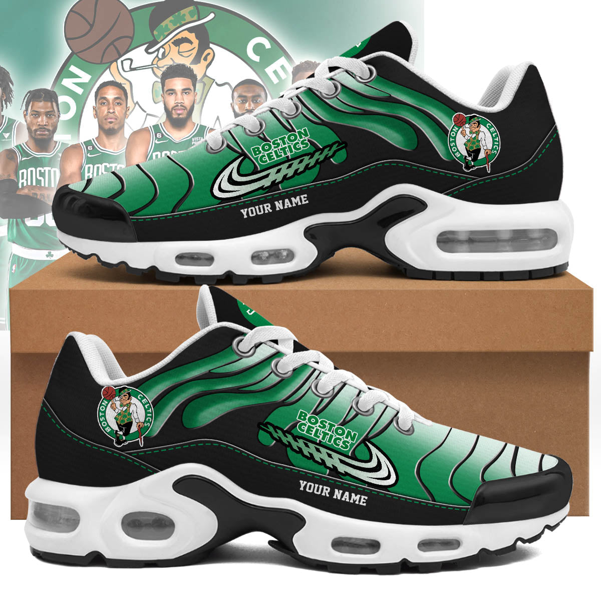 Ideafootwear Boston Celtics TN Shoes Sneakers For Men And Women