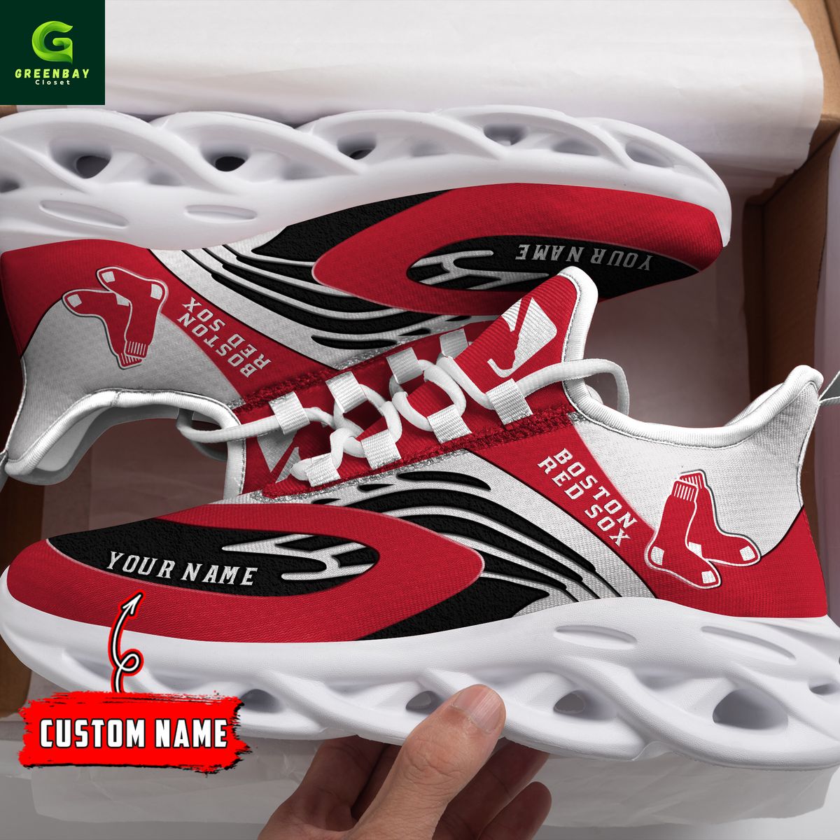 Ideafootwear Boston Red Sox Max Soul Shoes Sneakers For Men And Women