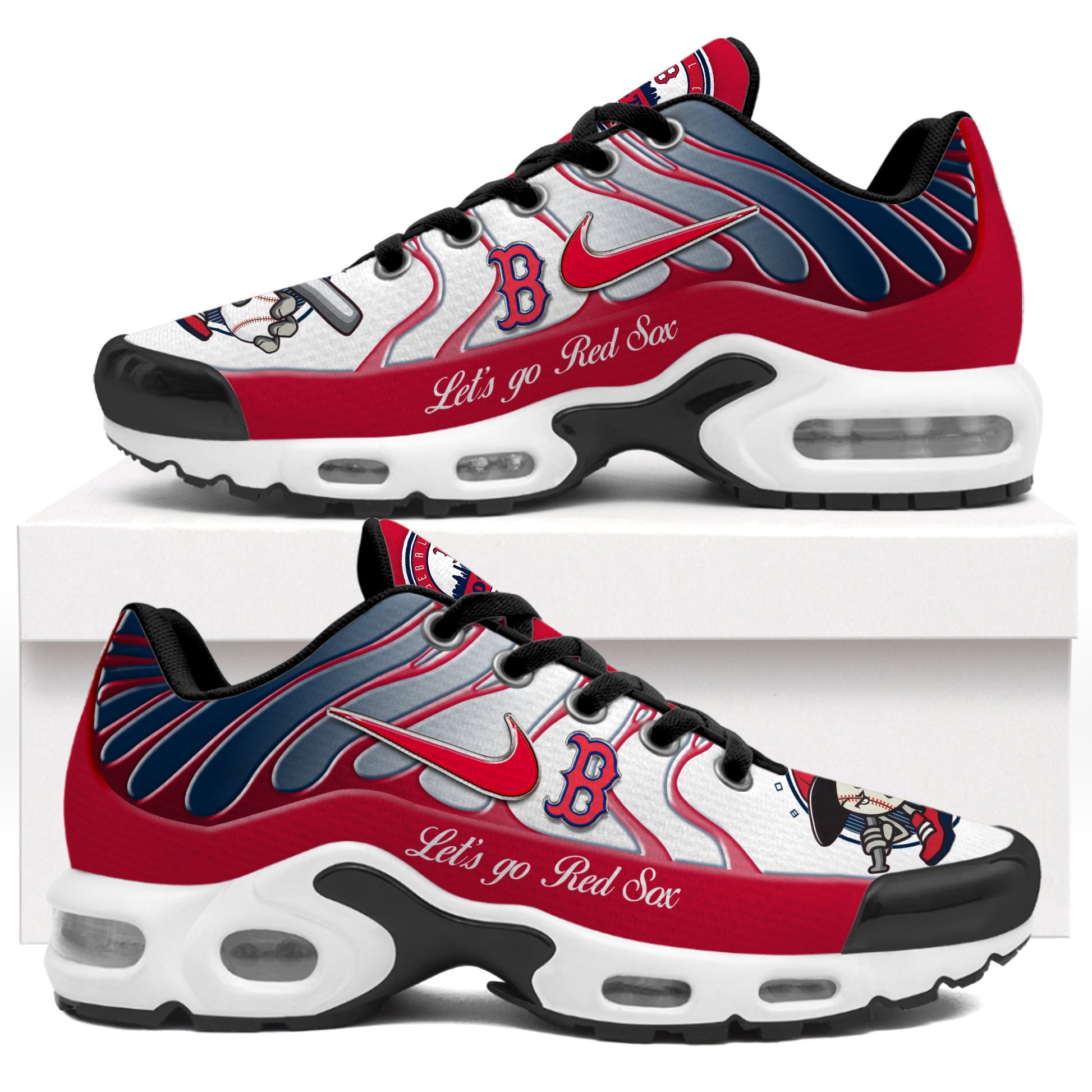 Ideafootwear Boston Red Sox TN Shoes Sneakers For Men And Women